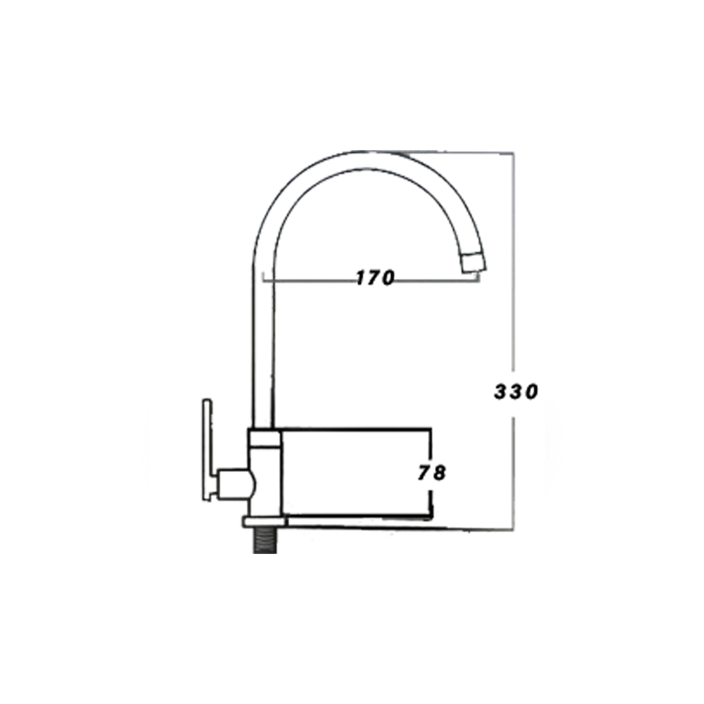 Otosani 304# Stainless Steel Pillar Swan Tap (966-31#) OTO966-31
