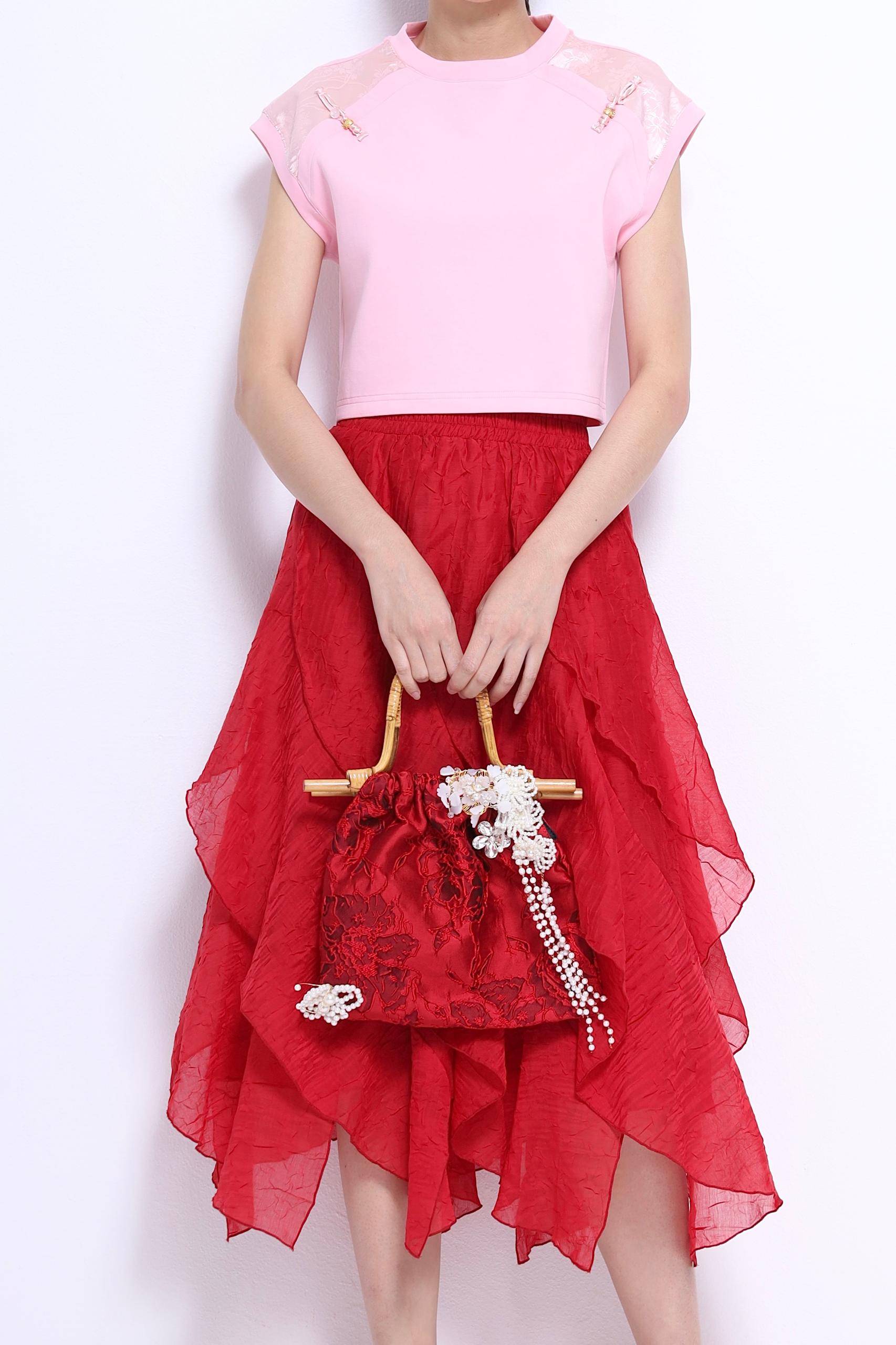 CS1396 FRILL PATTERN ORGANZA SKIRT