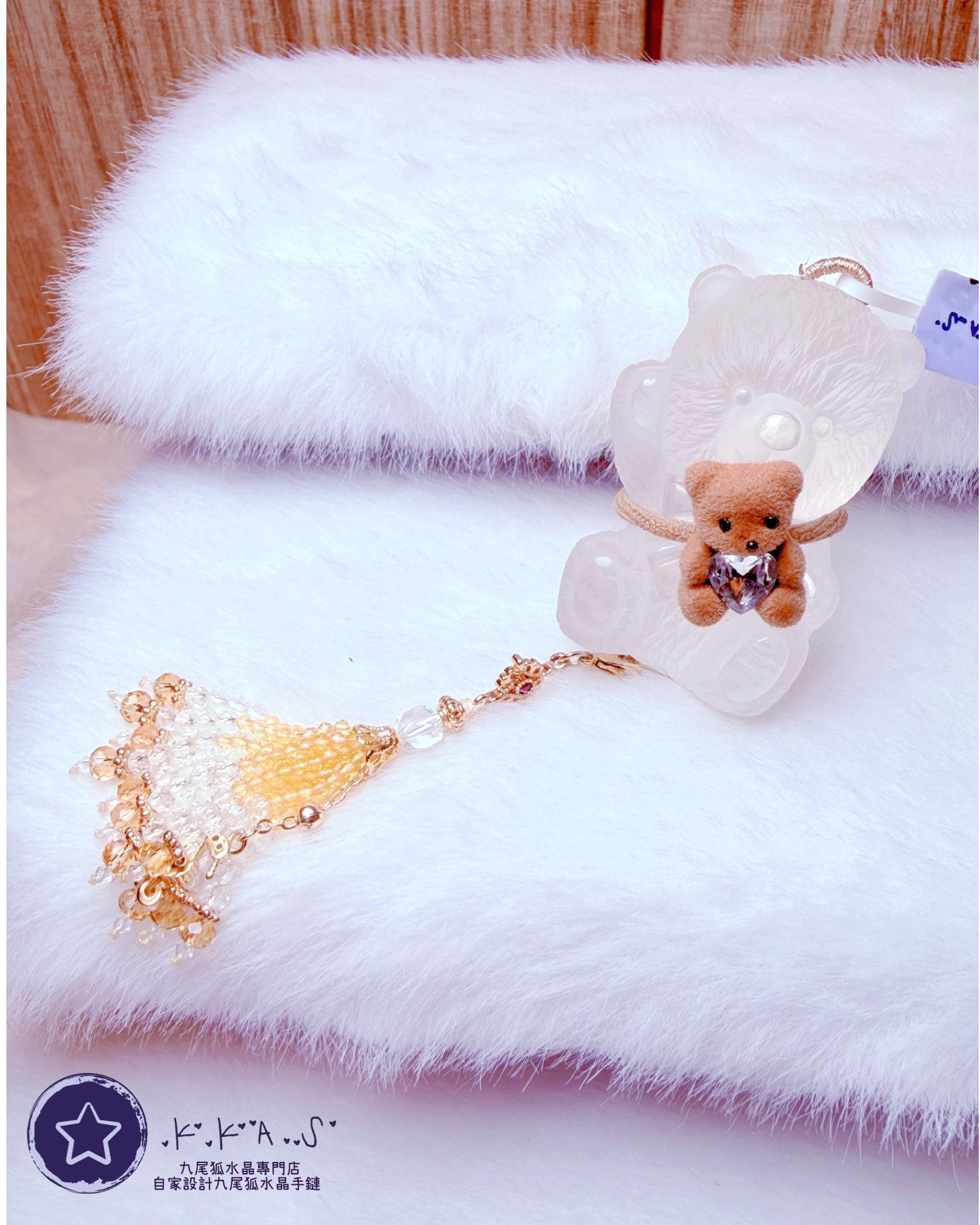 K00168 白水晶 大熊熊 - 大吊墜