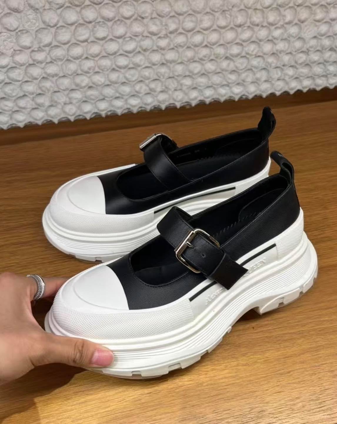 訂貨📮McQueen 黑白拼色厚底瑪麗珍鞋 Size 36/37/38/39/40