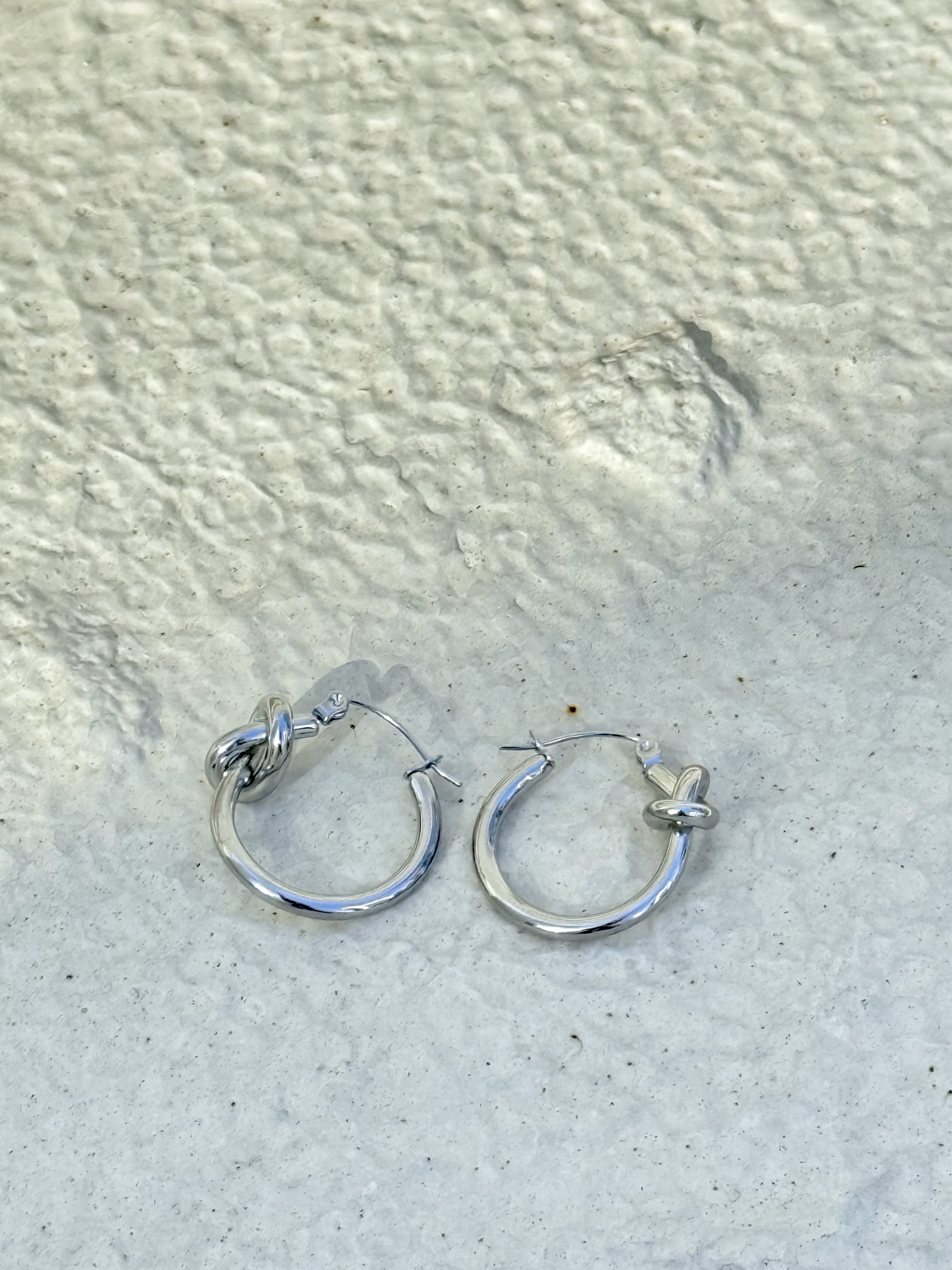 Sliver twist circle stainless earring