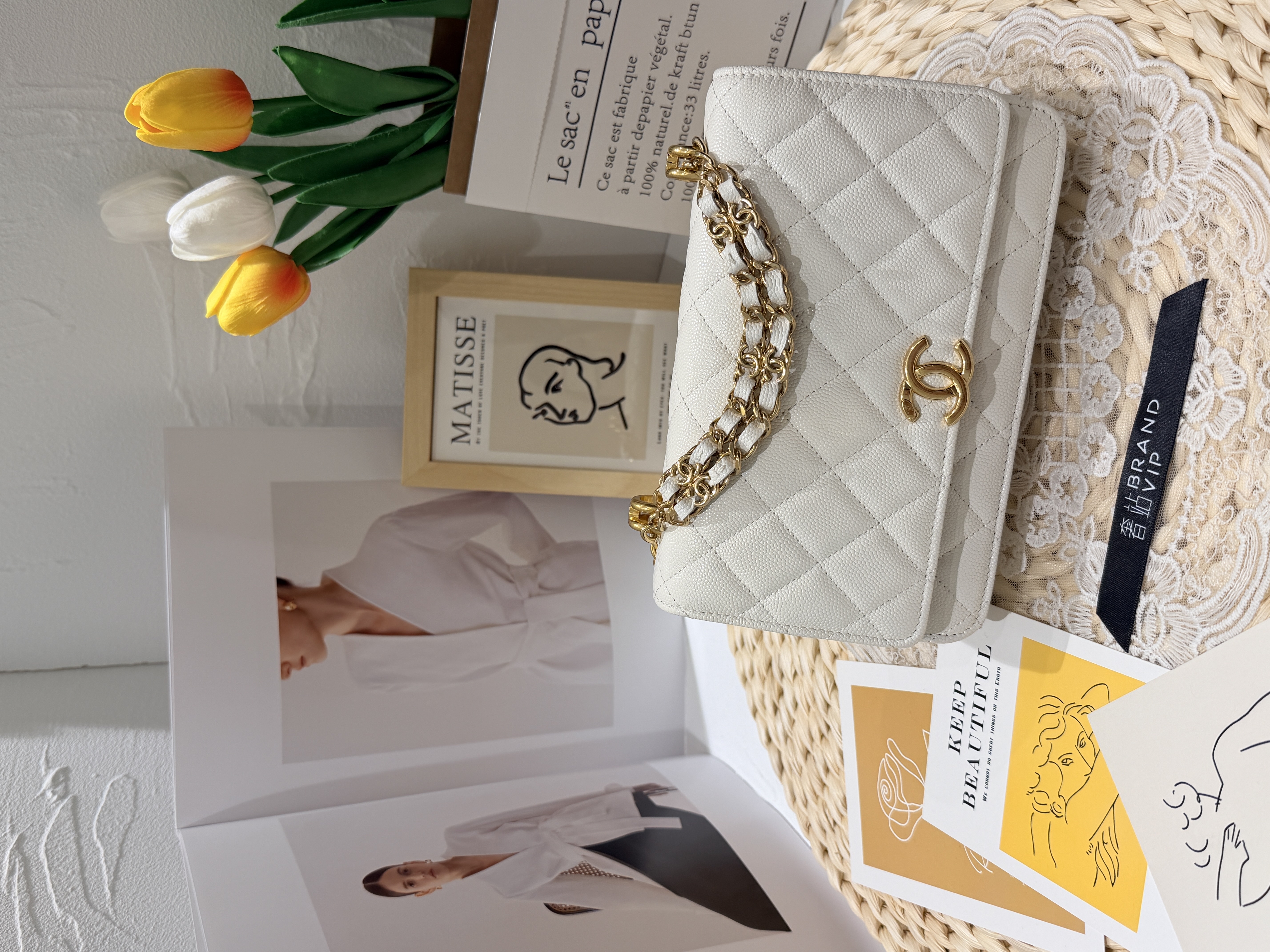 Chanel woc白色荔枝牛皮(芯片款 未使用）