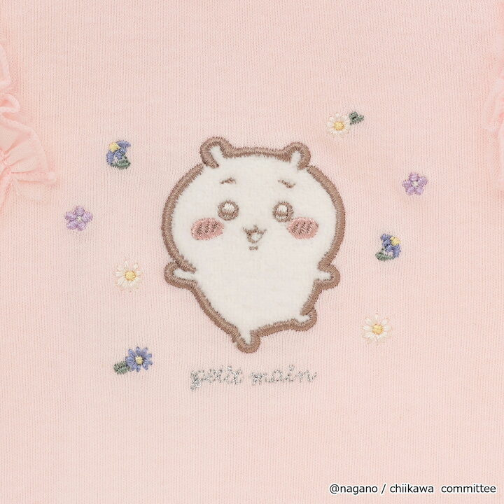 🇯🇵預訂 日本直送🇯🇵 Petit Main x Chiikawa系列三色人物刺繡貼花蕾絲花邊長袖上衣