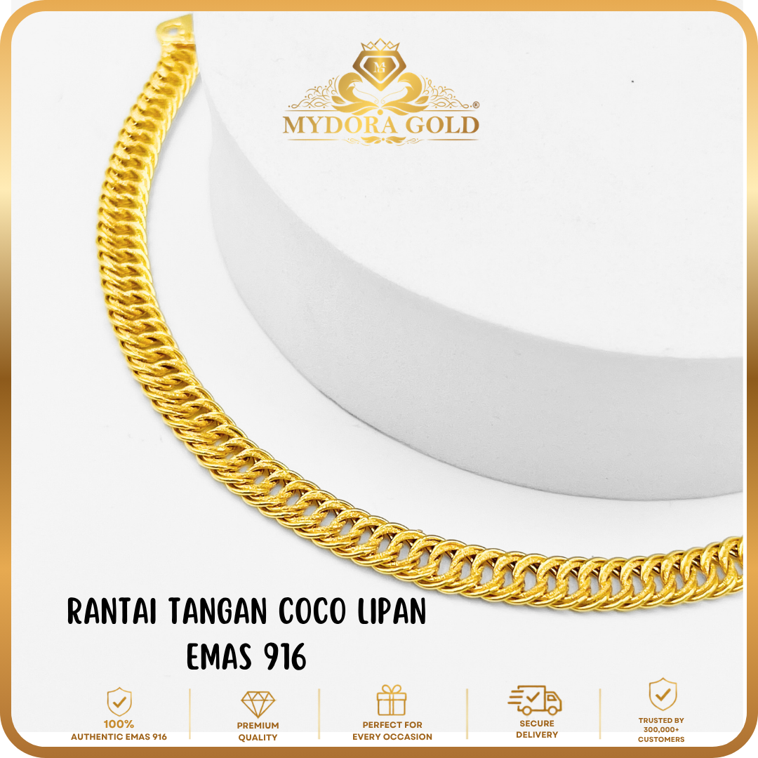 MYDORA Rantai Tangan Coco Lipan (3g-10g+) | Emas 916