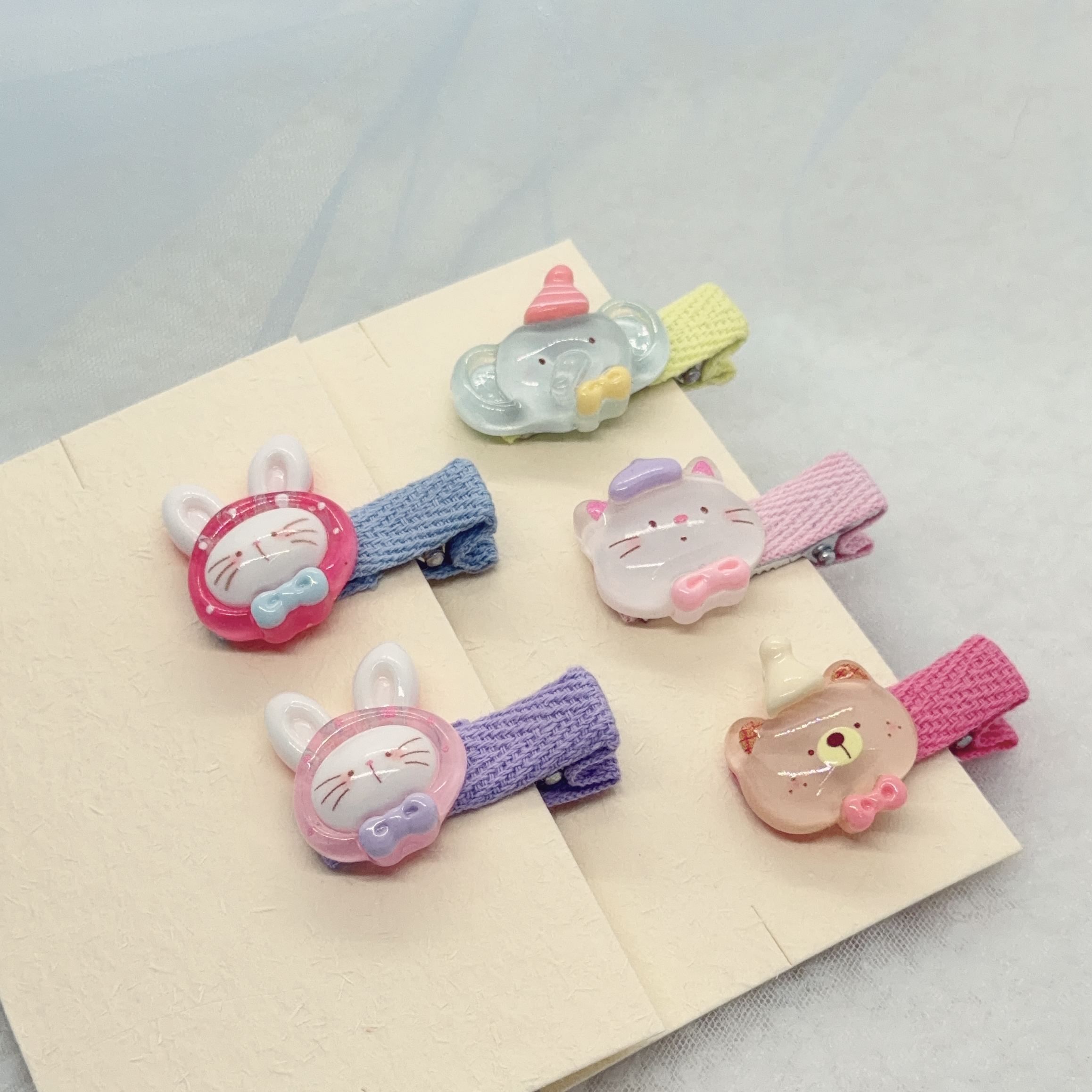 可愛動物造型鴨咀夾(全包邊) (5pcs/set) *Minimore自家出品 