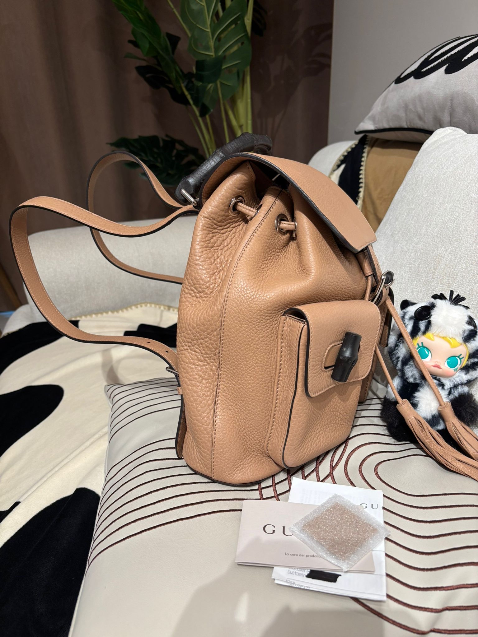 Gucci backpack 牛皮bamboo 扣背囊 100%Authentic,95%new ✅ 收據✅塵袋