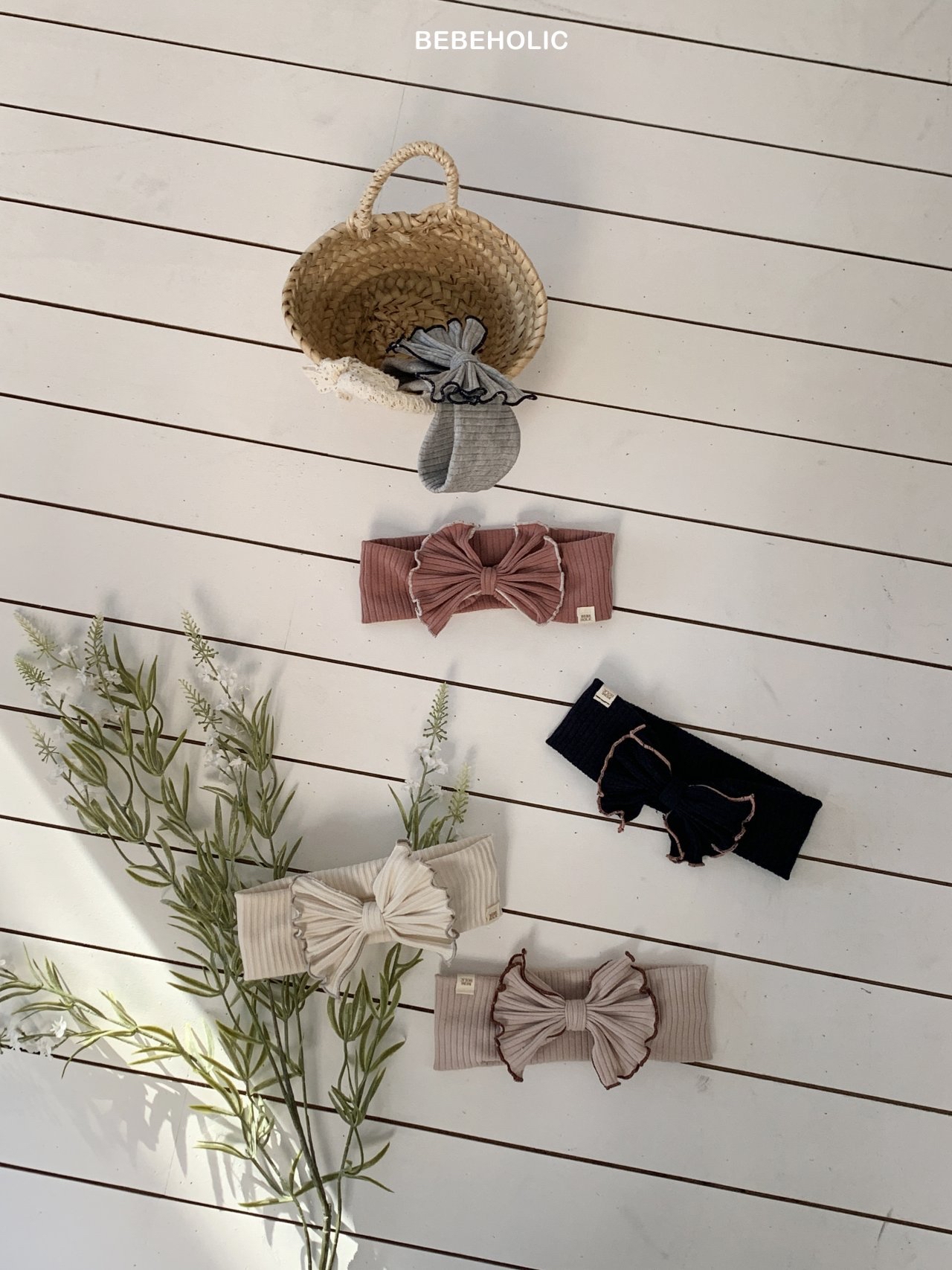 🌸預訂 韓國直送🌸🇰🇷BEBEHOLIC五色標籤蝴蝶結髮帶