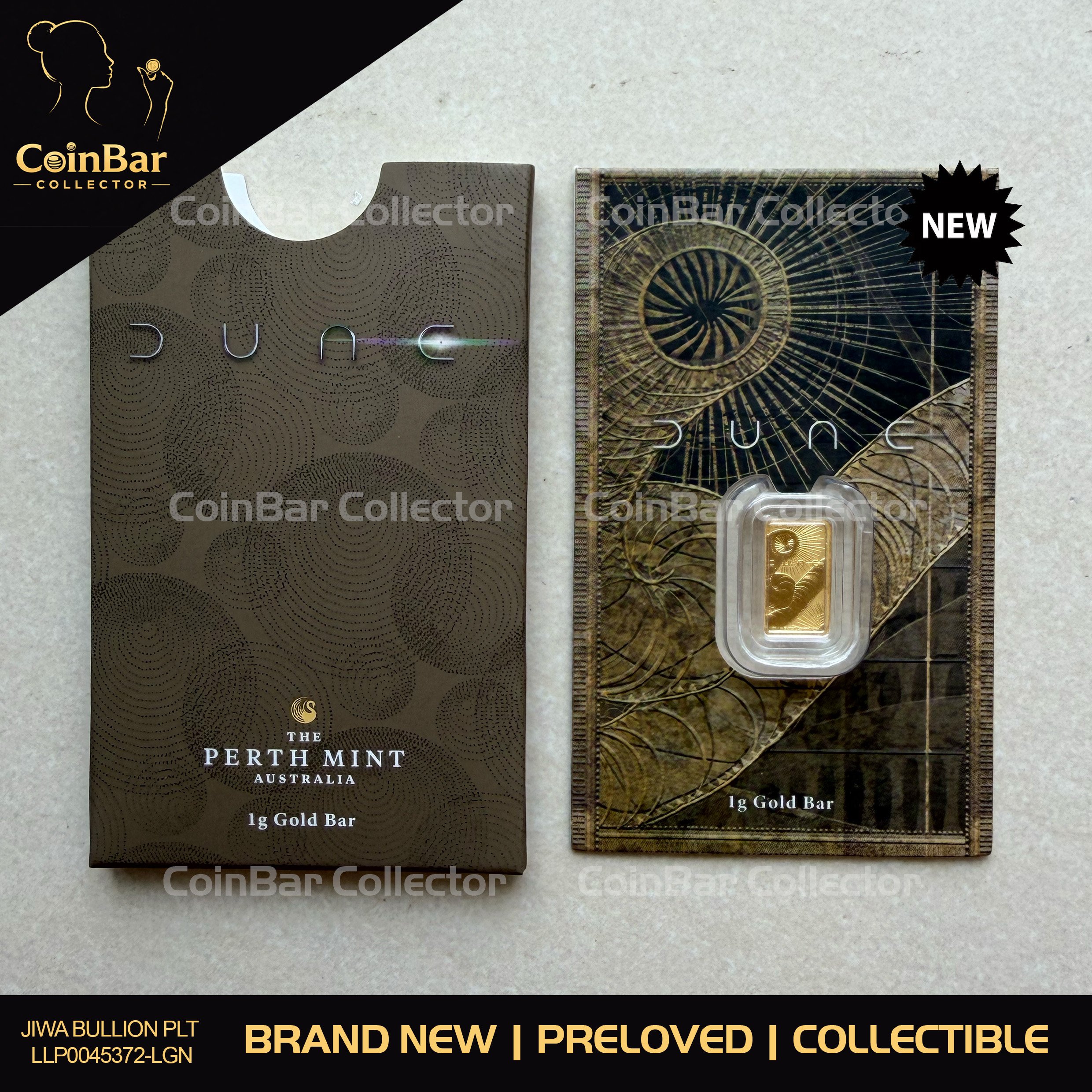 PERTH MINT Dune 1g 🇦🇺 Australia Limited Gold Bar Emas 999.9 with Sleeve 澳洲电影沙丘沙虫限量金条