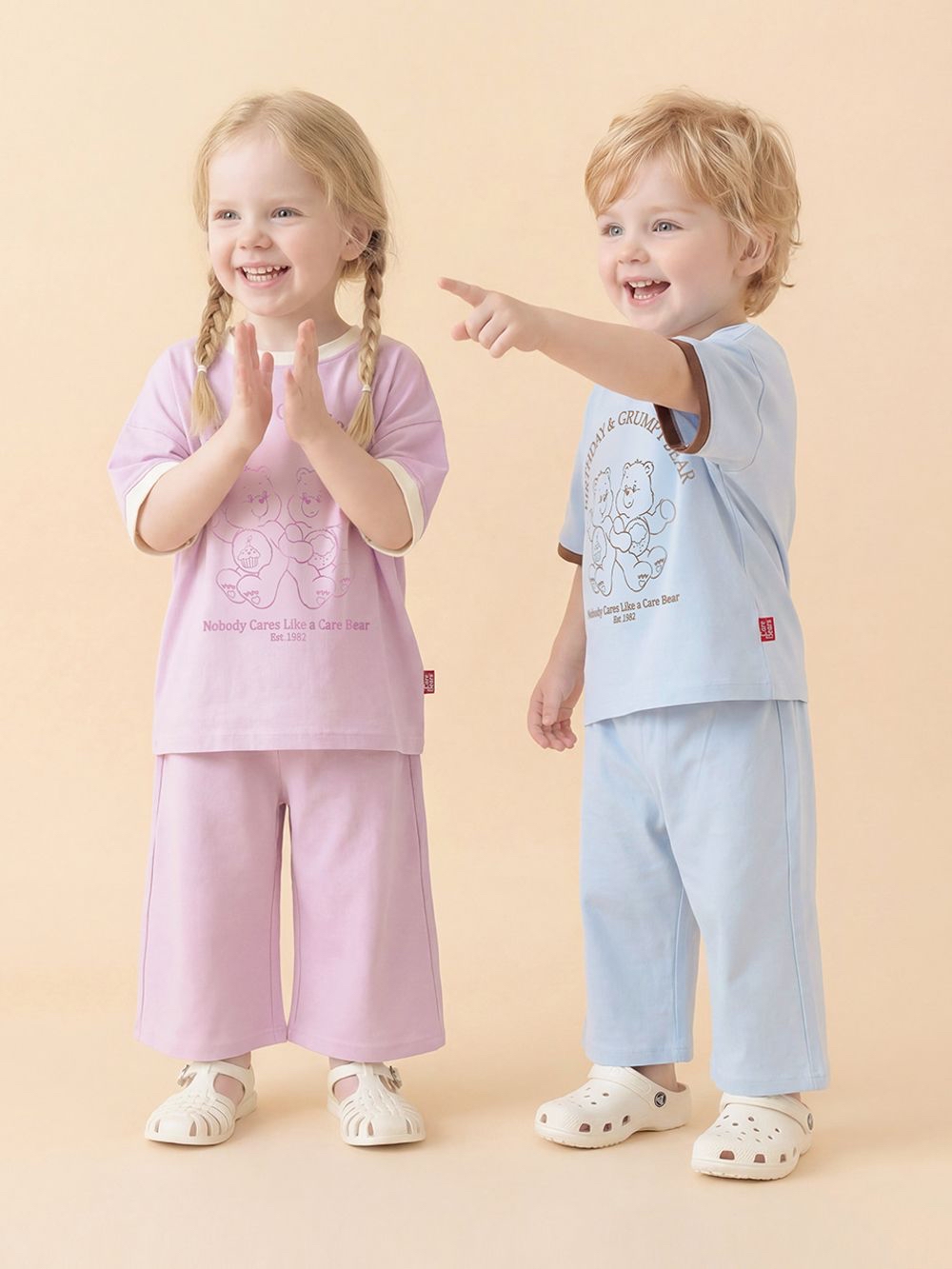 ☀️預訂 韓國直送☀️🇰🇷正版Care Bears兩色生日暴躁小熊印花七分上下套裝