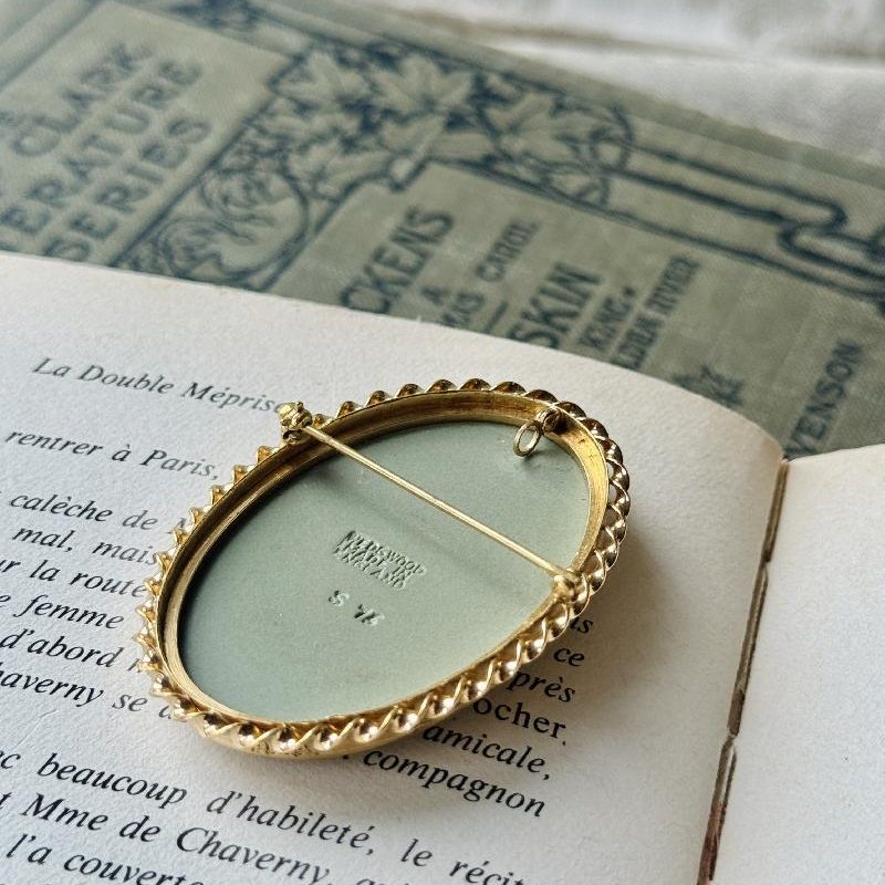Vintage Wedgwood Green Jasper Goddess Two-Way Brooch/Pendant (MT2409)