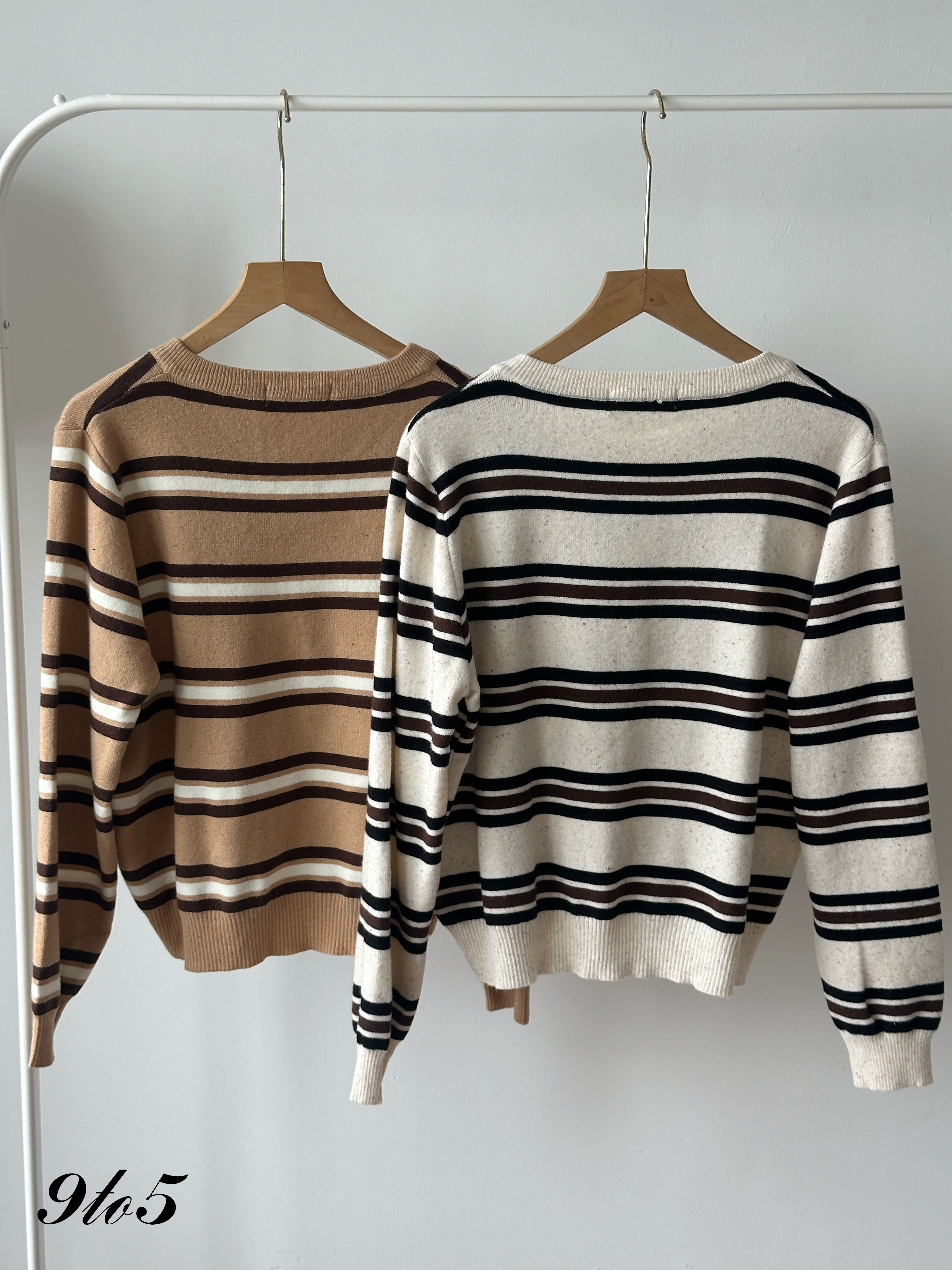 T4374 Stripe Knit Cardigan - 4 Colors 