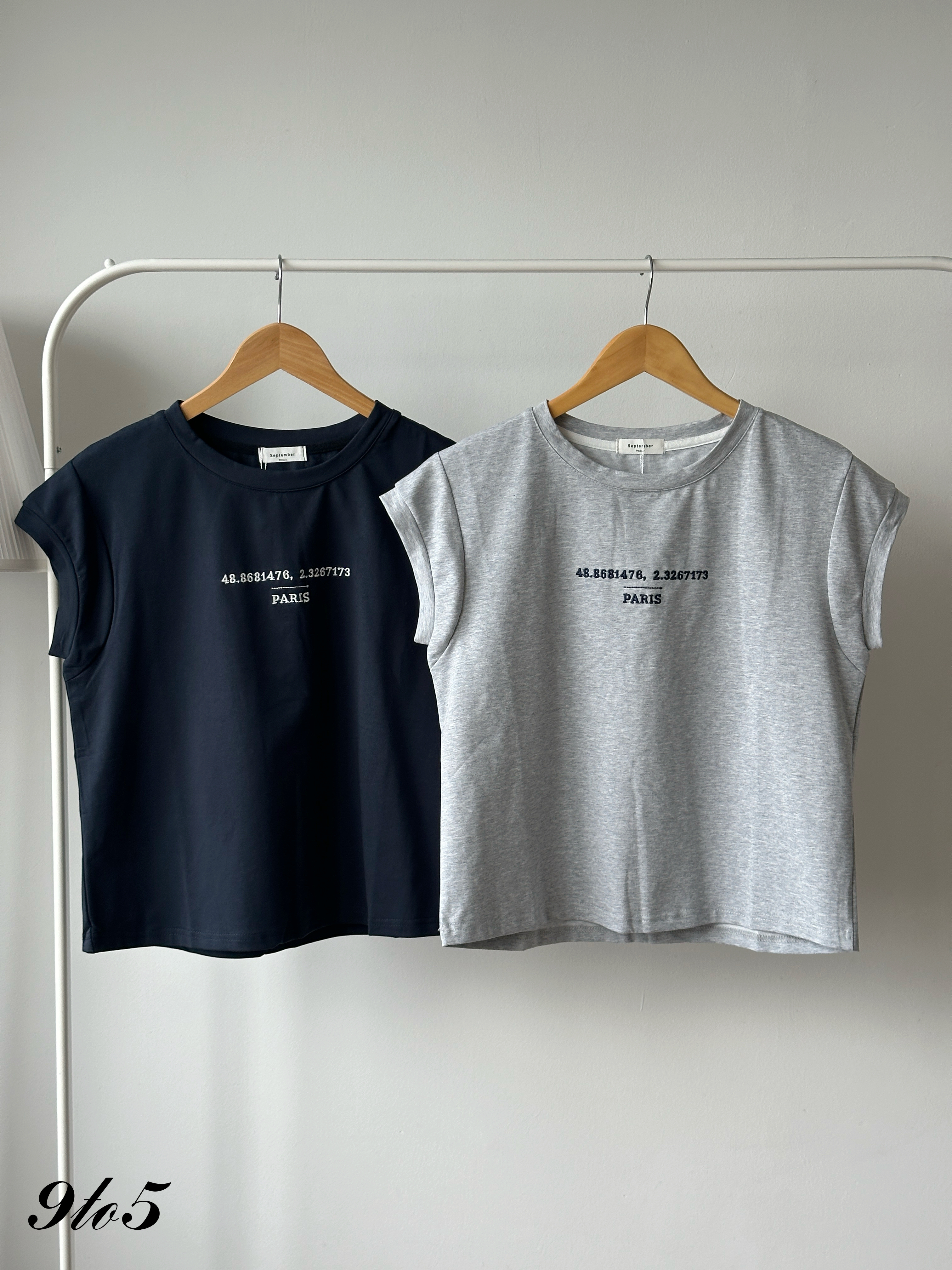T4343 Embroidery Wording Tee - 4 Colors 