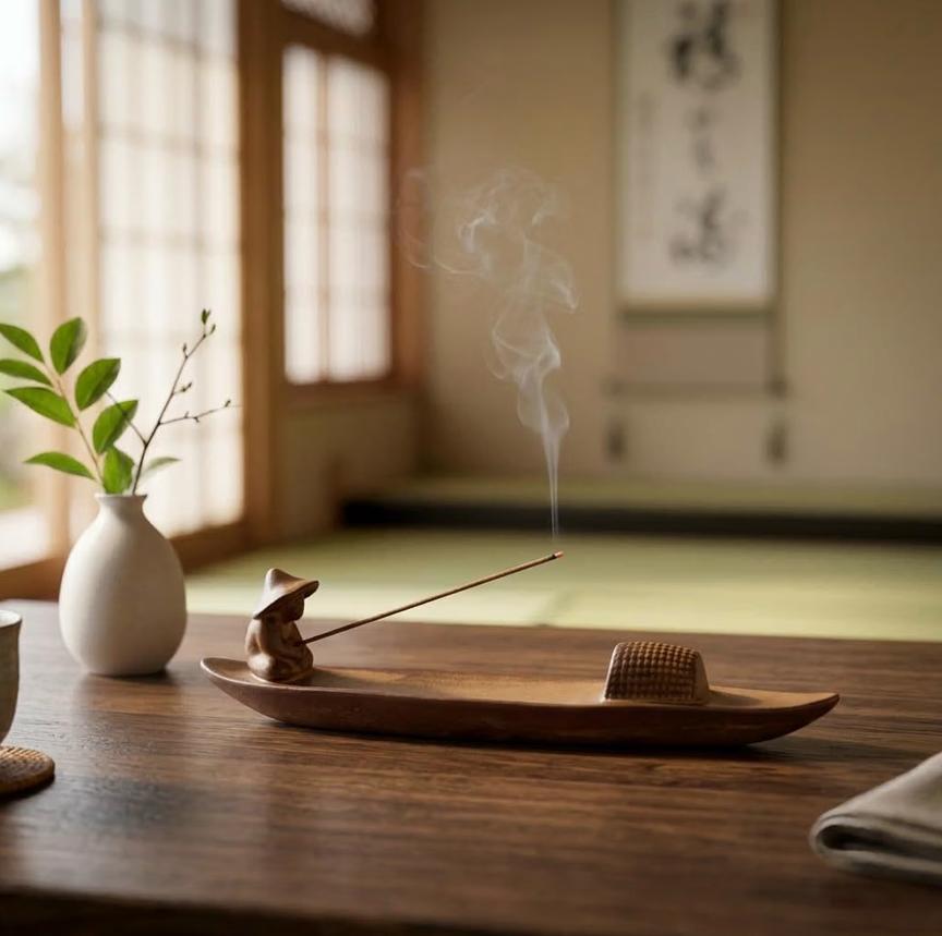 陶瓷漁人小船線香座