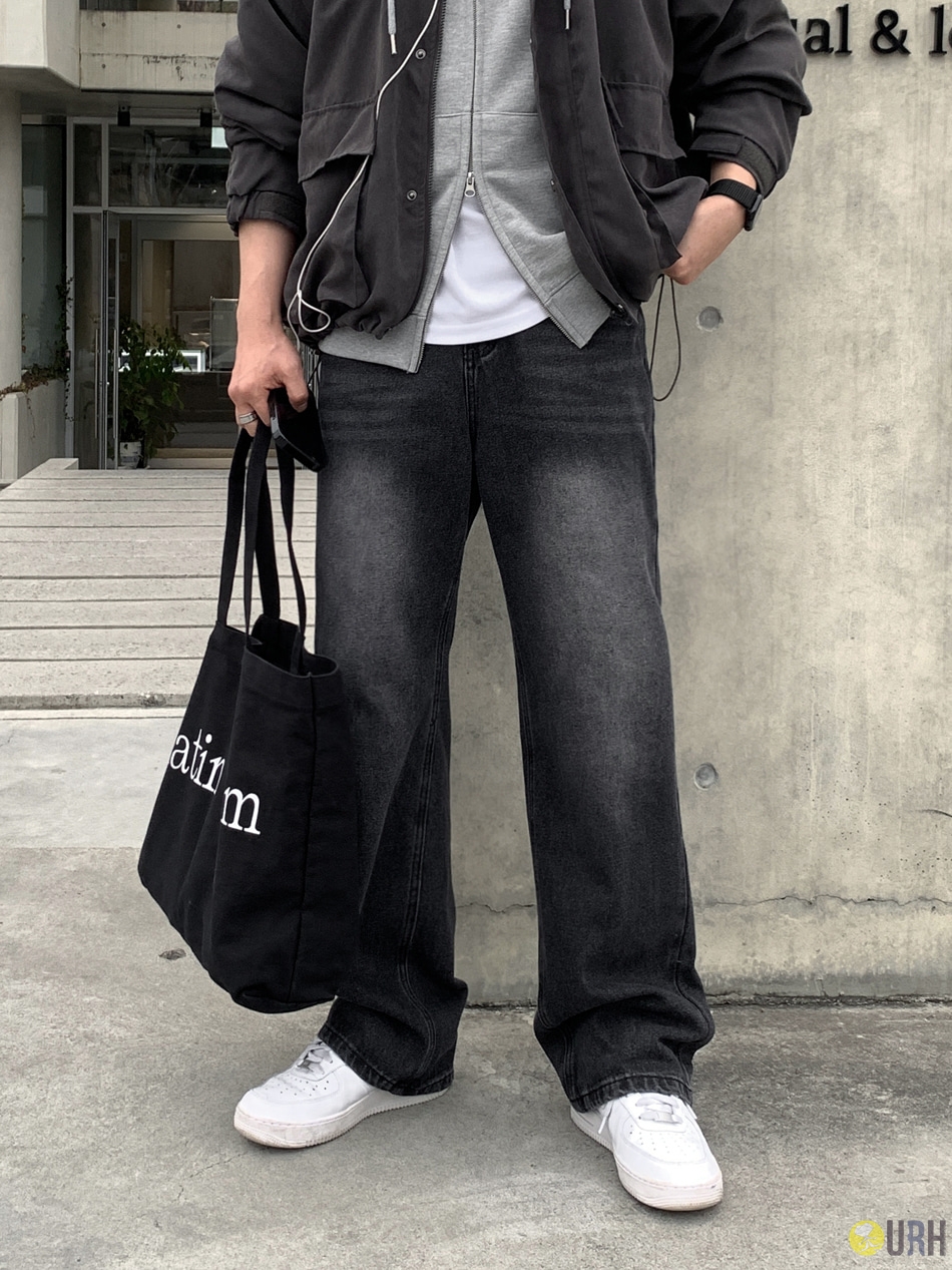 【100%保證韓國直送】復古灰調洗水寬鬆直腳牛仔褲 👖 [5 color] RL114819