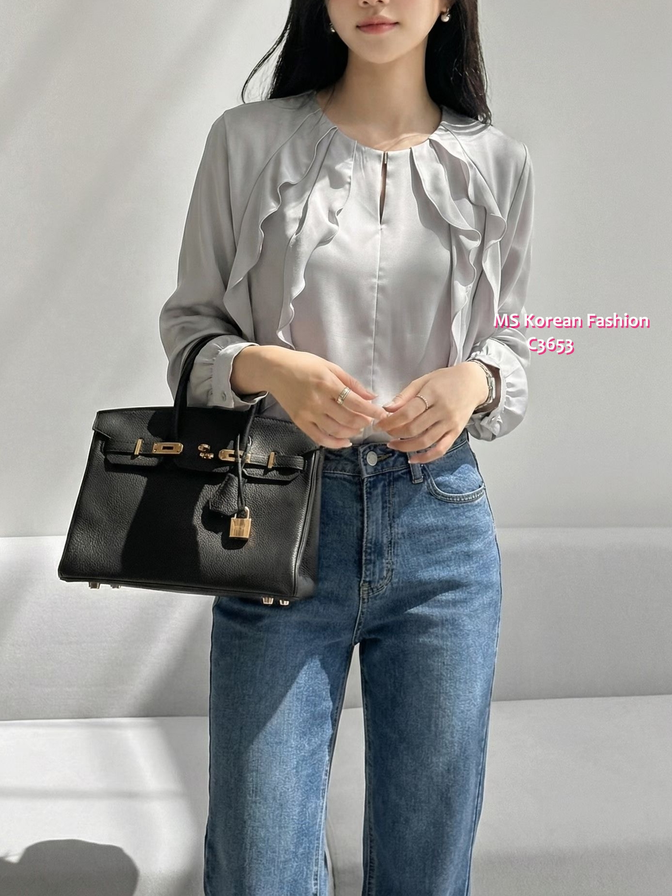 C3653 韓國🇰🇷靚色ruffle top