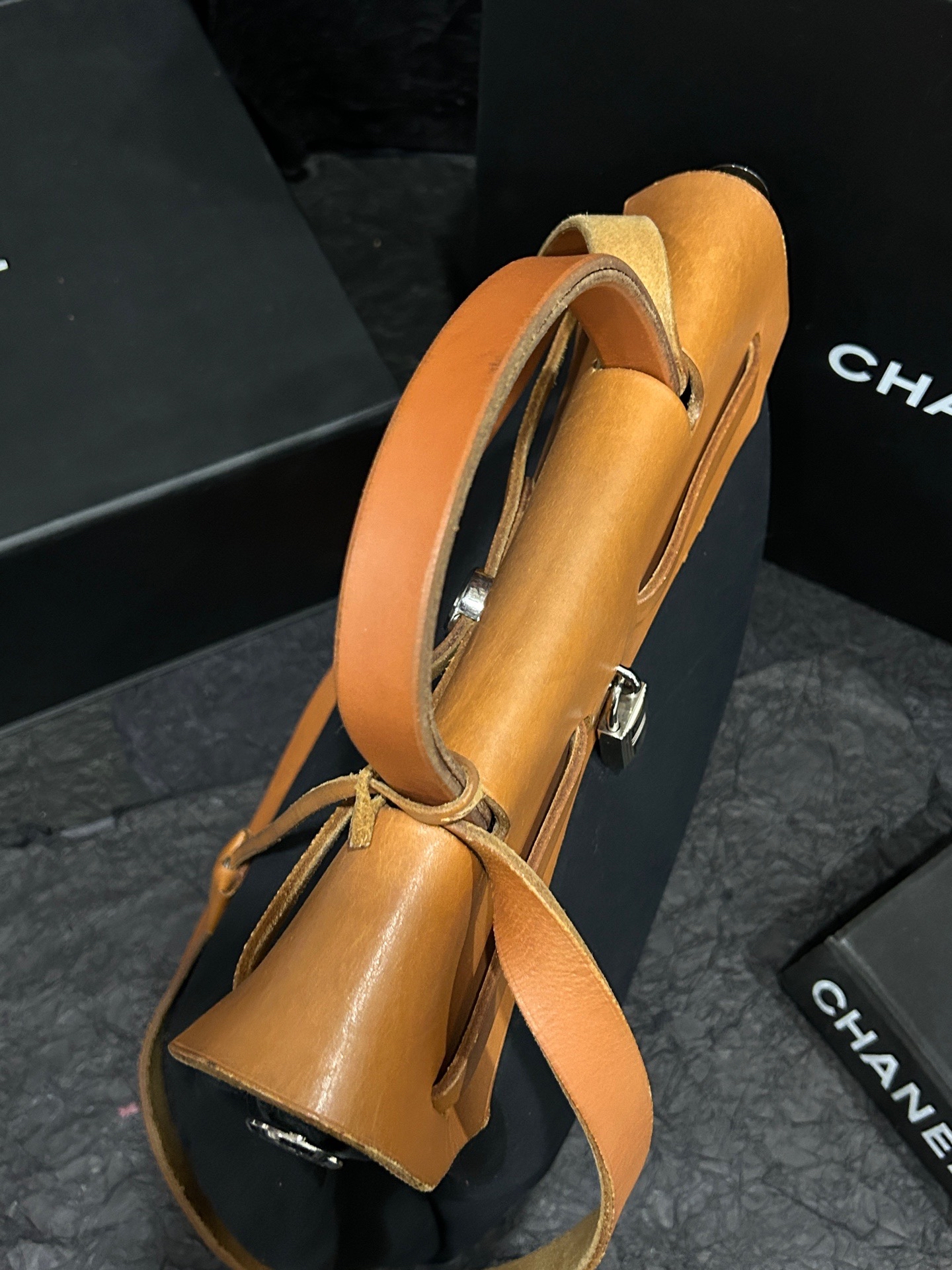 【預訂貨品】Hermes 黑色帆布拼皮31bag 