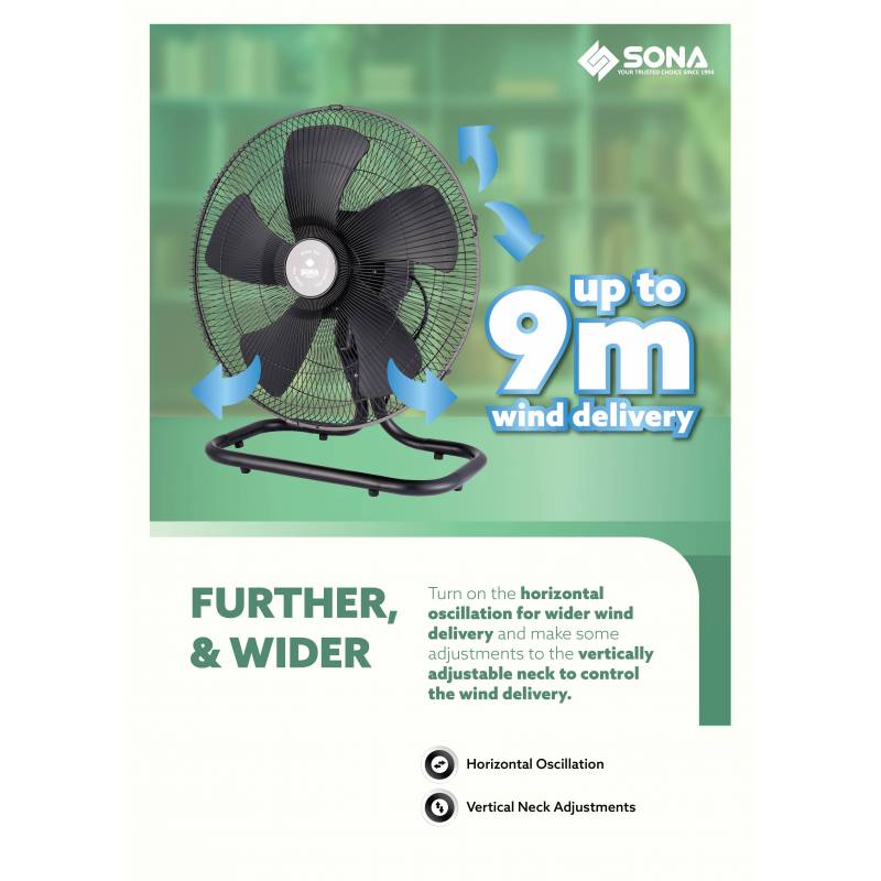 SONA 18” Remote DC Power Stand Fan SSO 6663DCP