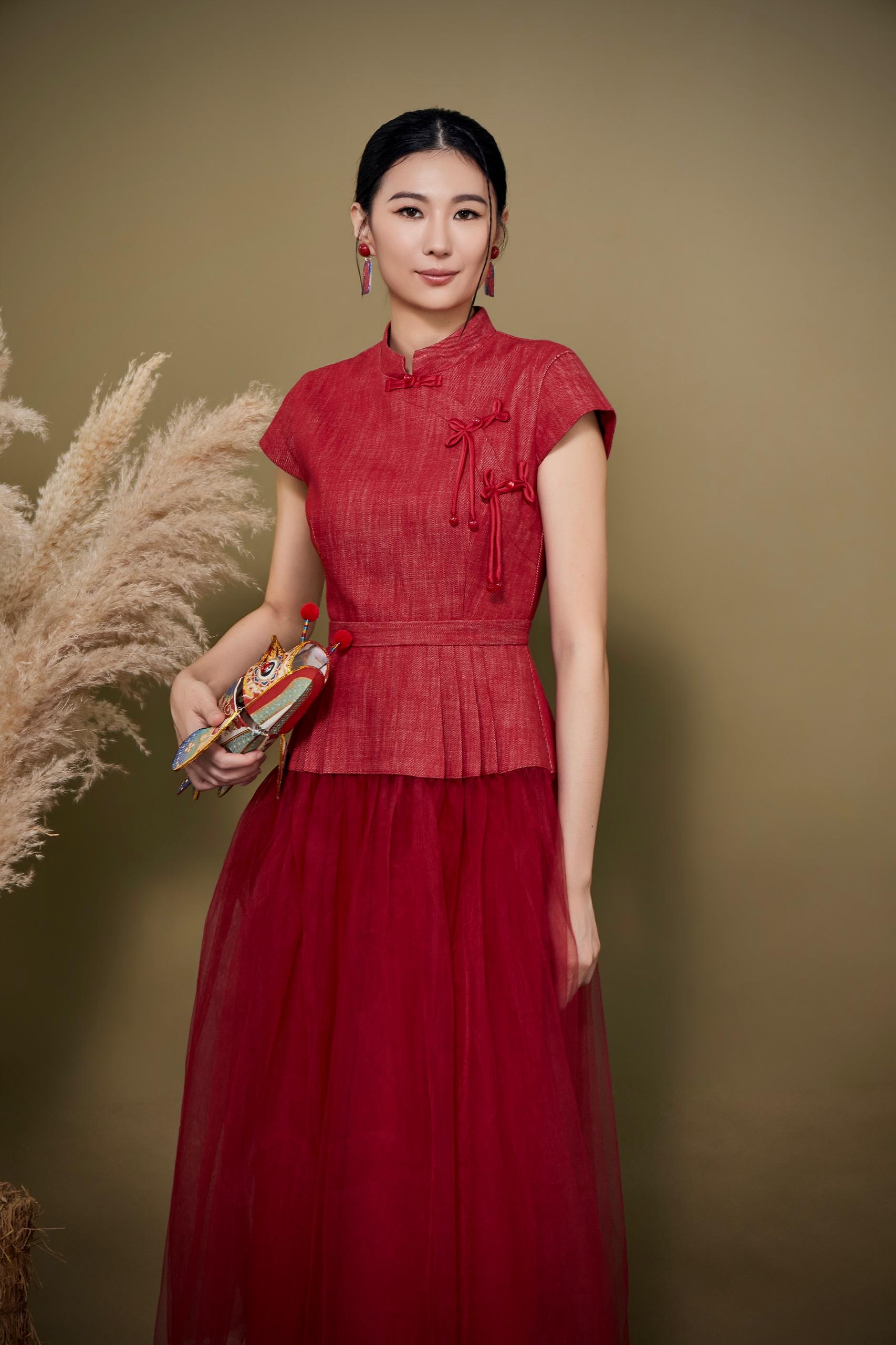 CD2160 Jacquard Tulle Qipao Dress