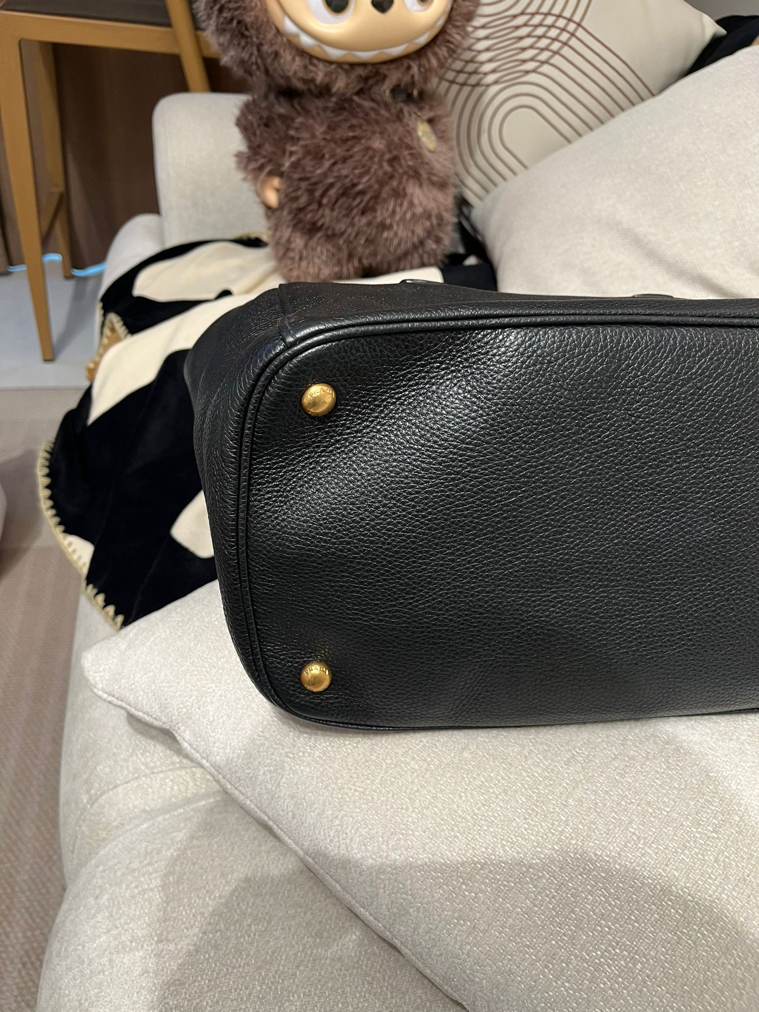 PRADA Vitello Daino Tote Bag 黑色牛皮100%Authentic, 95%new