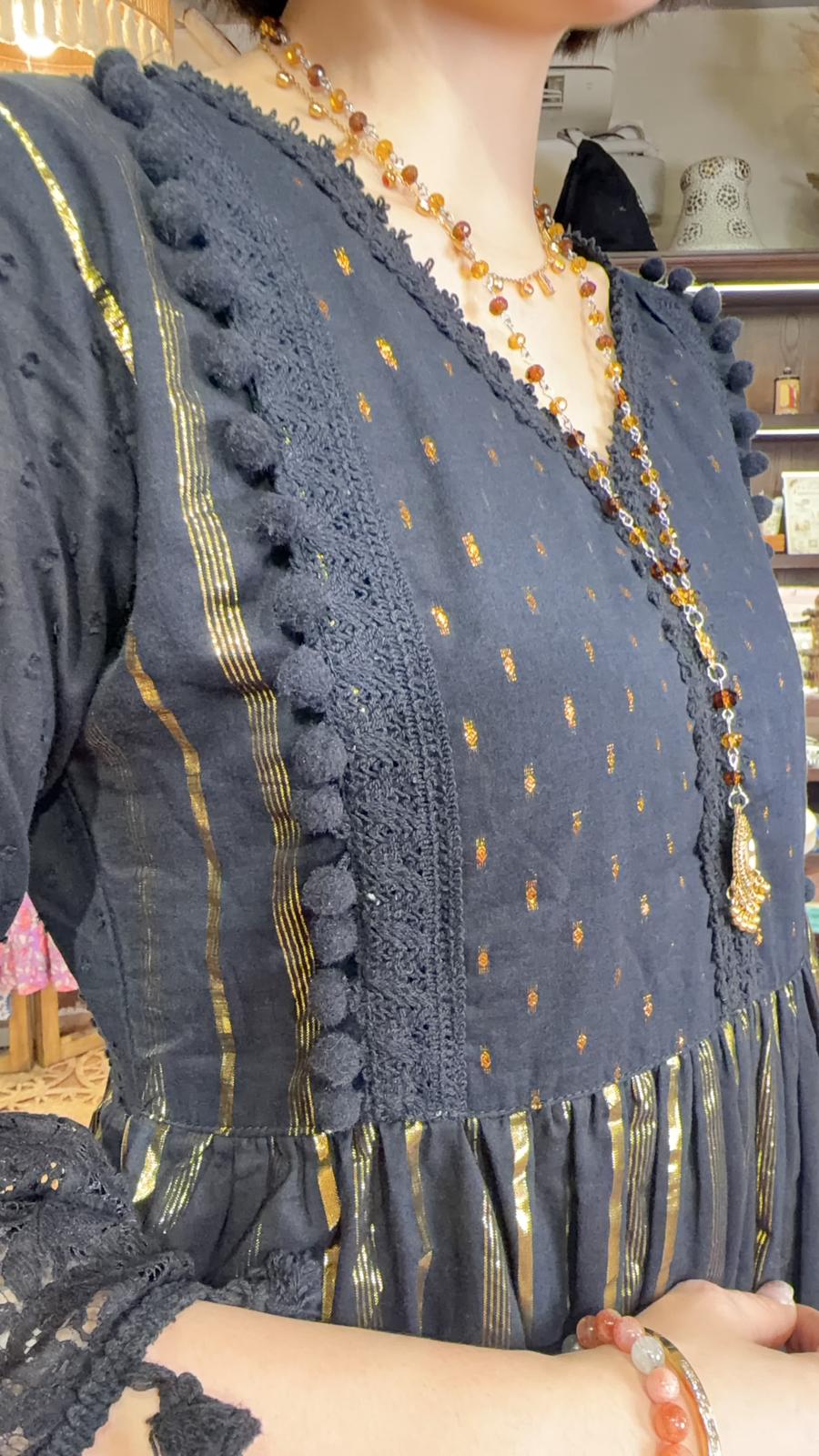2535 Black BallBall Doll Short Emb OP 37"