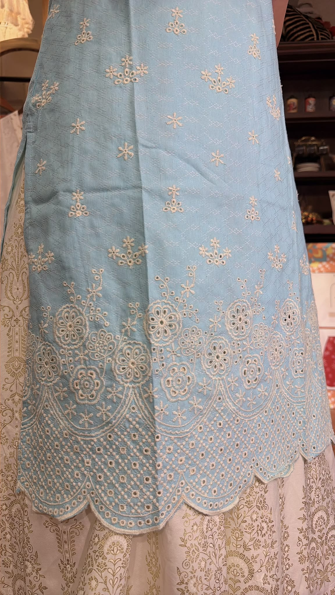 2896 Tiffany Blue Cotton Kurta 