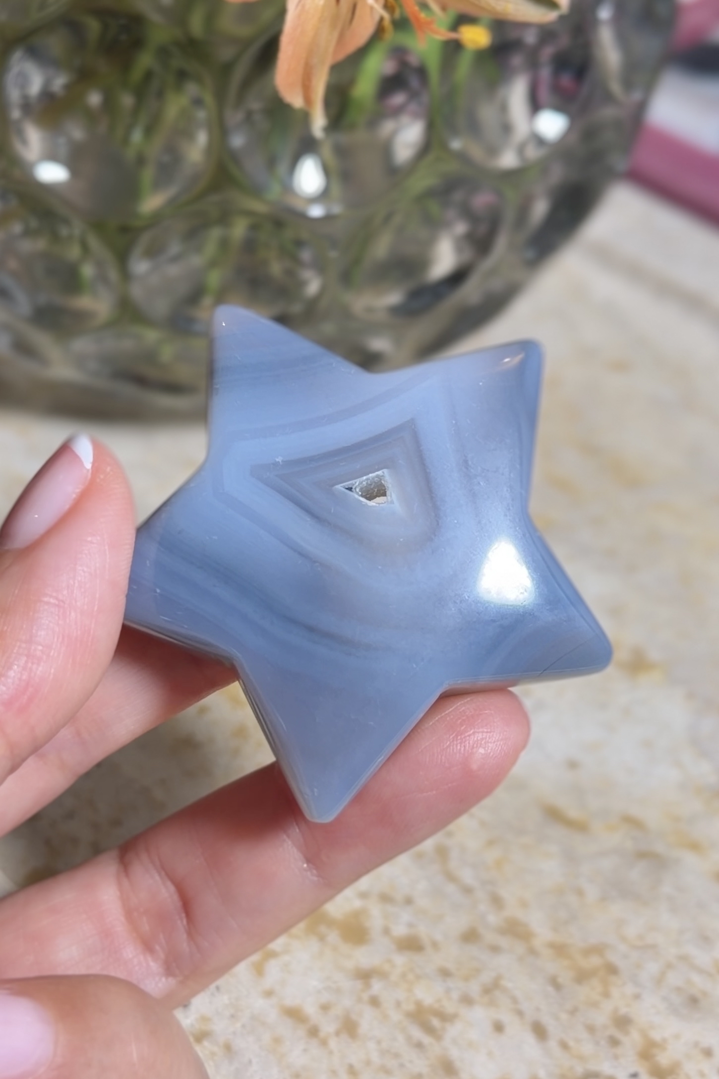 ༒5.3cm小星星晶牙瑪瑙擺件 ༒ AG.1305H1M-RA27*066