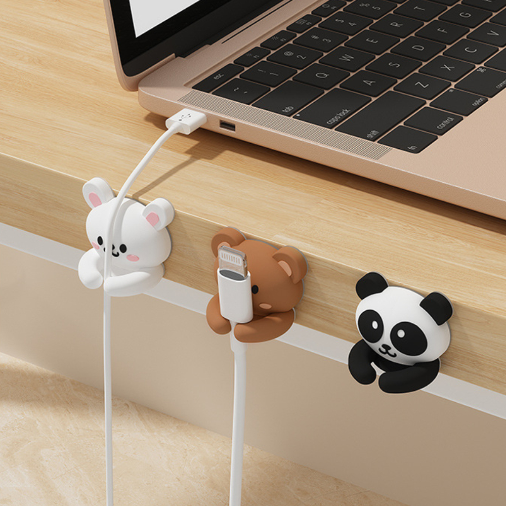 檯面多功能繞線器 鼠標線 耳機線 電線固定器 數據線收納器 埋線器 三個裝 [平行進口] HK2683