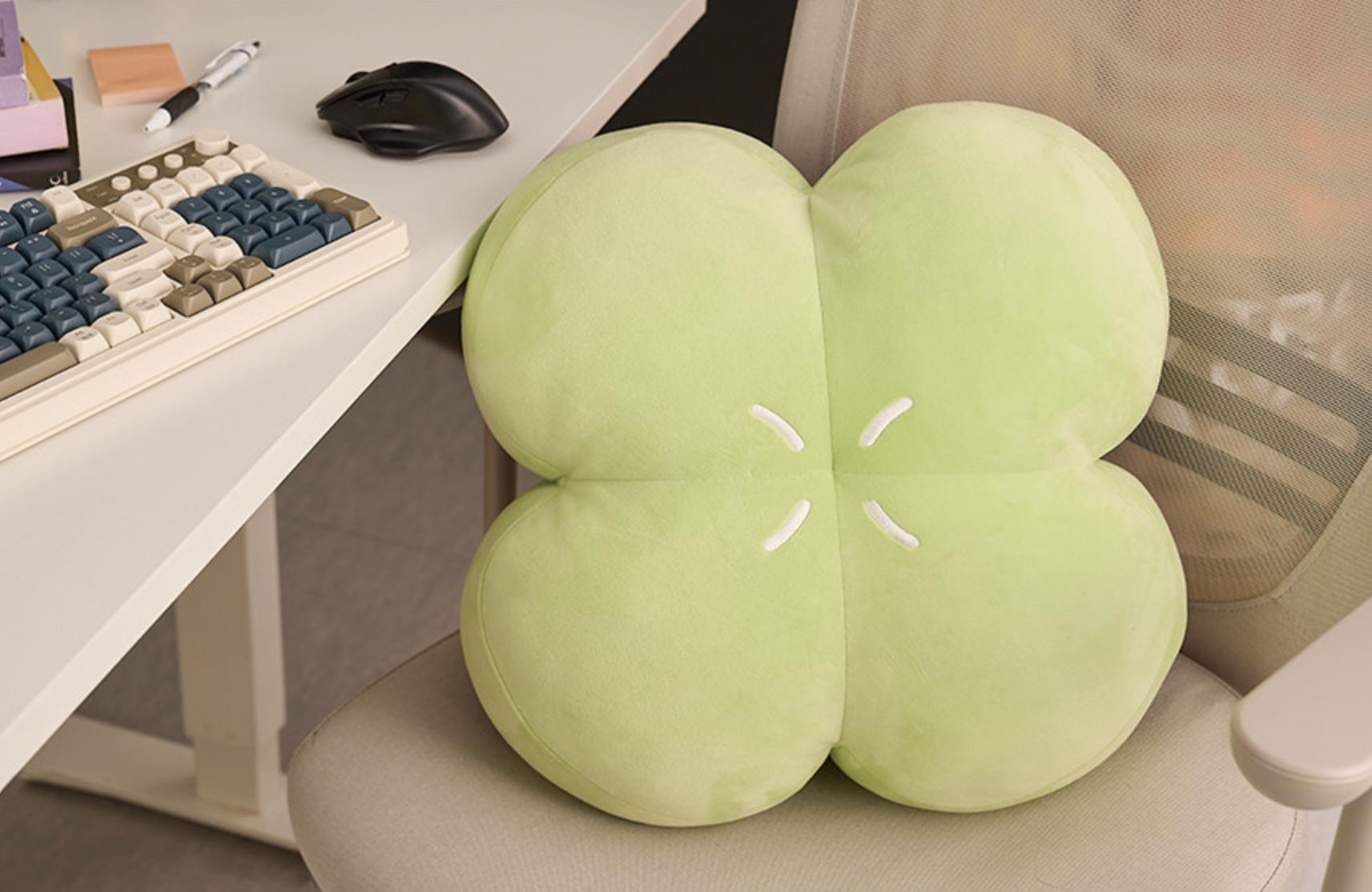 📦訂購 韓國代購 愛寶樂園 Everland Bao Family 寶家族 睿寶輝寶 Ruibao & Huibao Cushion 四葉草 抱枕 