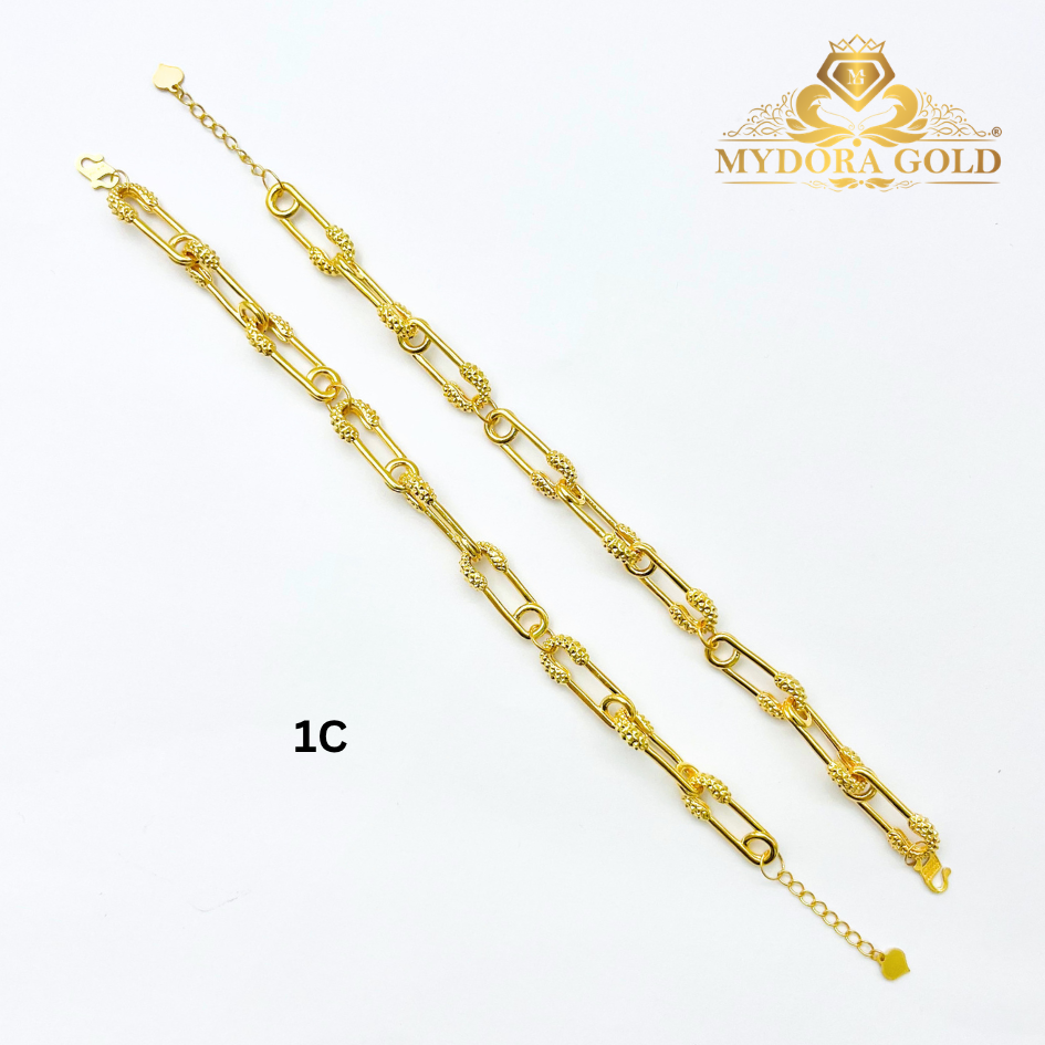 MYDORA Rantai Tangan Fesyen Safety Pin Link l EMAS 916/22K