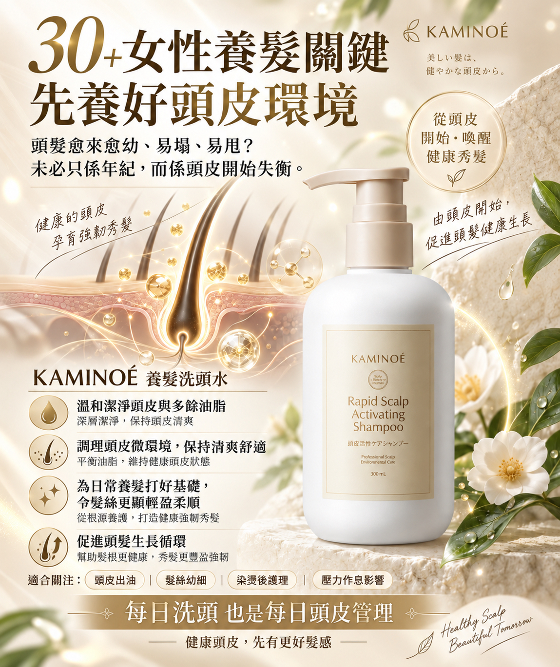 14/9出貨🚚 增長防脫頭髮必用《外泌體-KAMINOÉ Rapid Scalp Activating Shampoo 頭皮活性ケアシャンプー》
