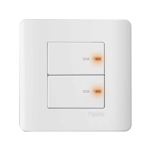 施耐德 ZENcelo 凝白 20A孖位 燈曲