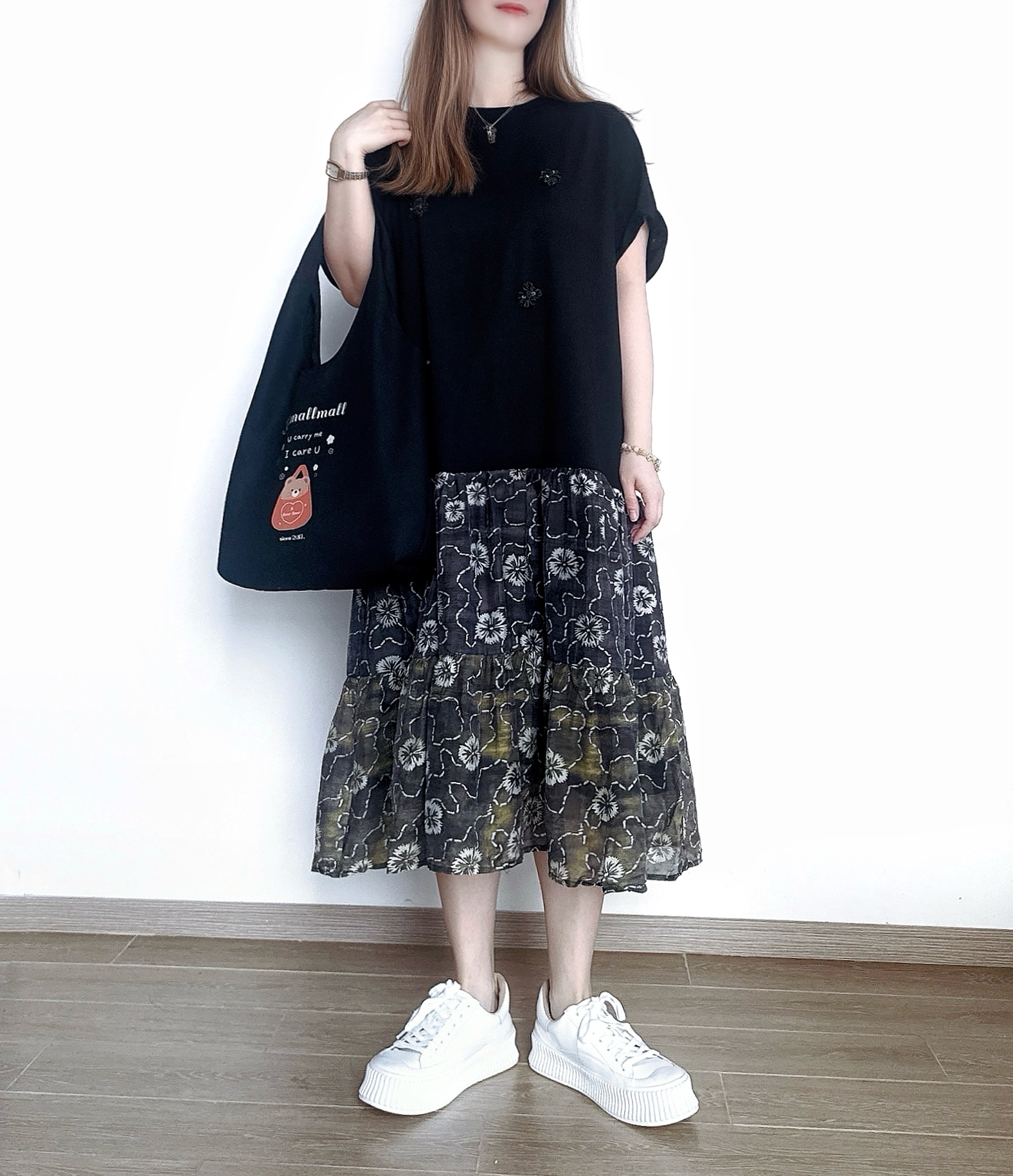 🌼初春優惠🍀 假兩件立體花網紗裙