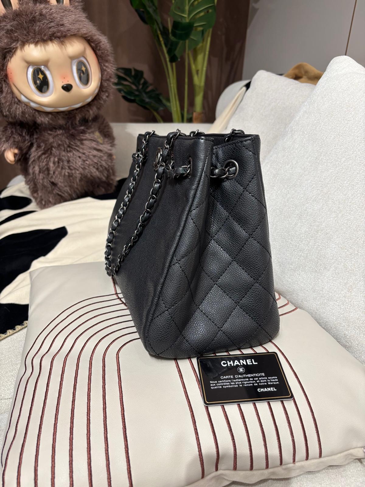 Chanel chain tote bag Caviar Skin grey 100%Authentic,95%new ✅22card✅dust bag 