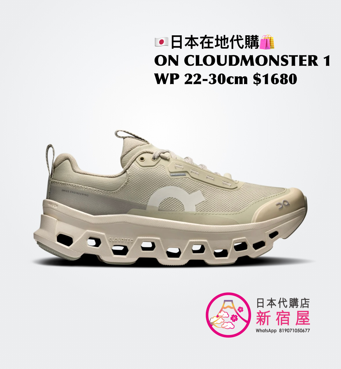ON CLOUDMONSTER 1 WATERPROOF