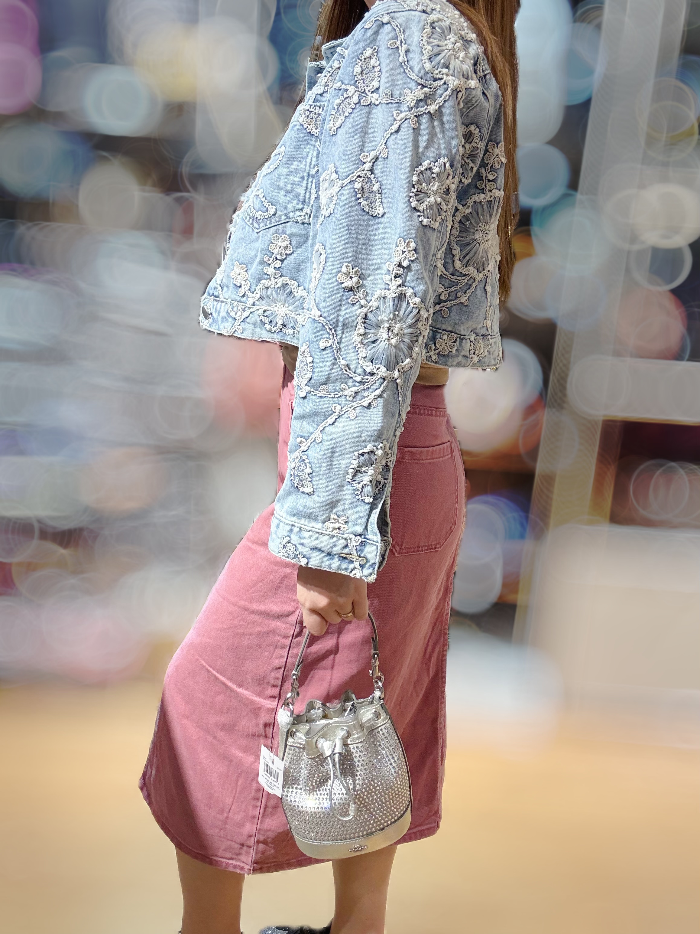 Coach mini bucket crystal/S