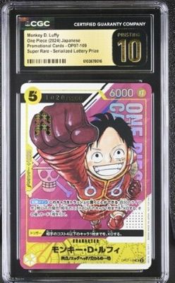 CGC Pristine 10 モンキー・D・ルフィ(シリアル/漫画絵)【SR】{OP07-109}
