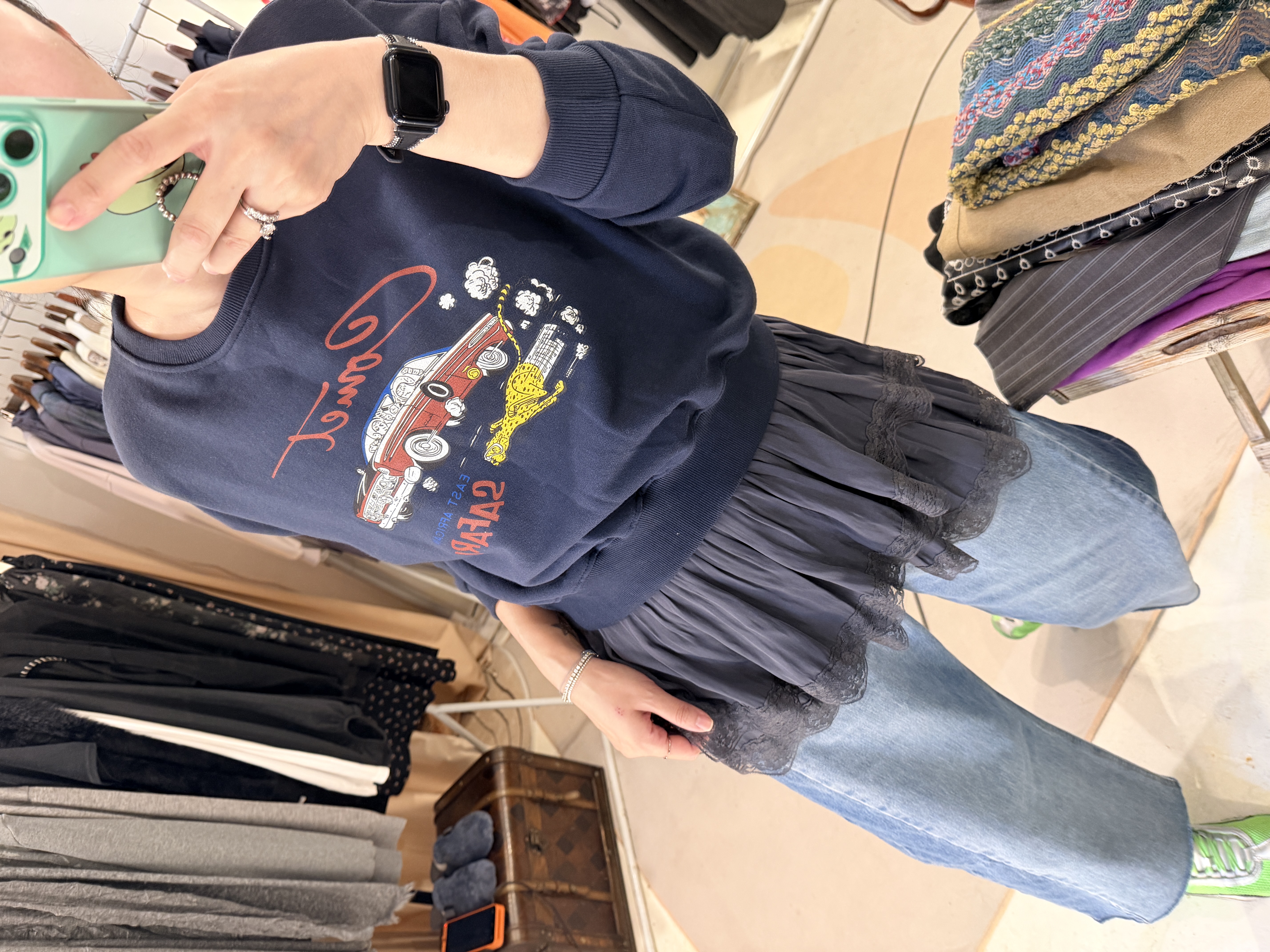 Car printed sweater