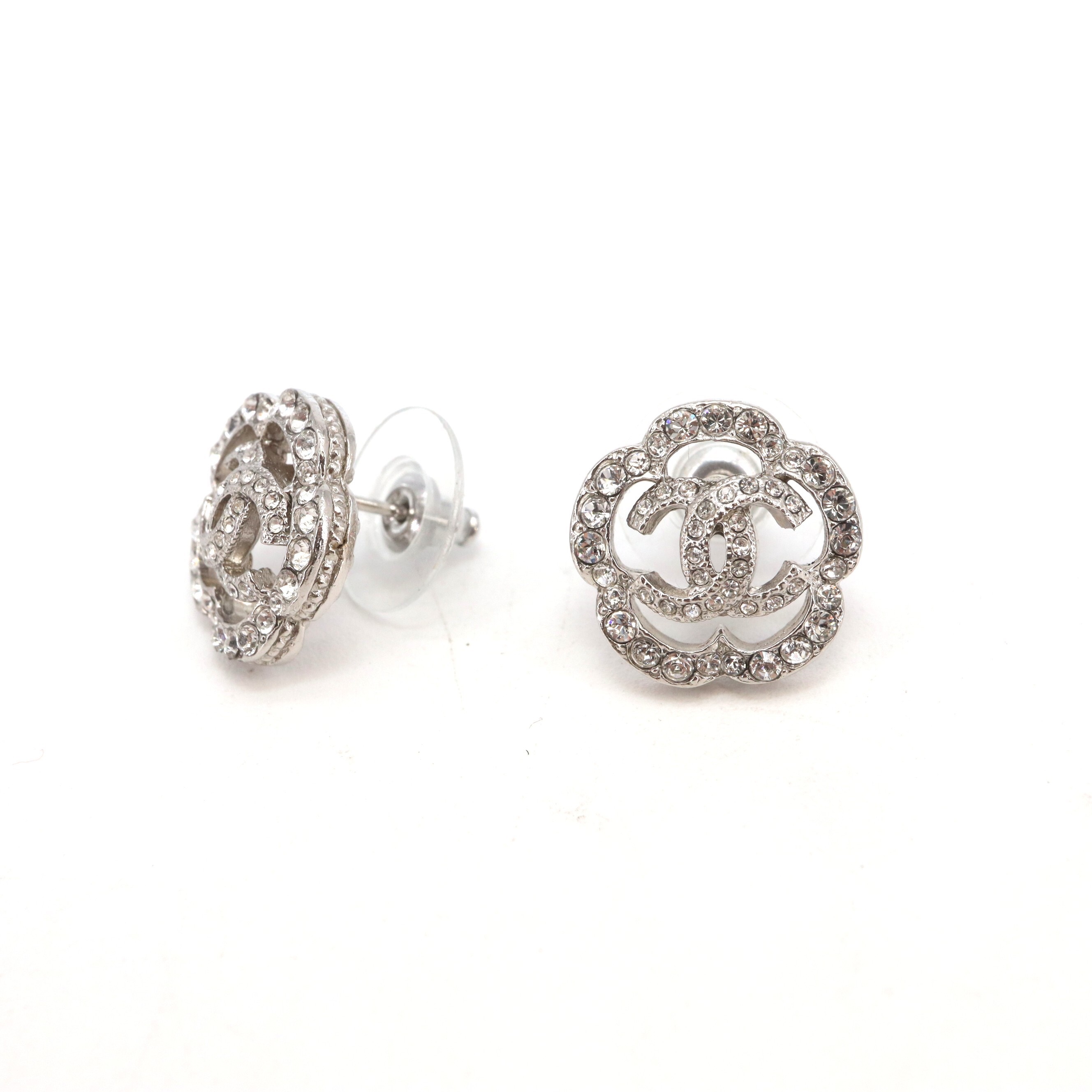Chanel Coco Mark Rhinestone Piercing Earring