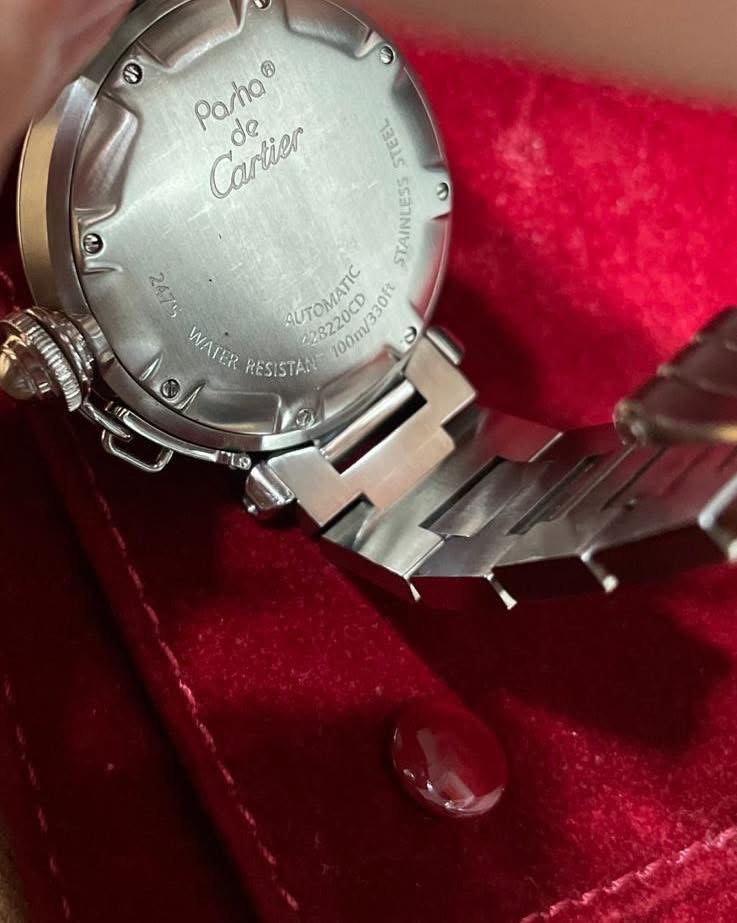 Cartier Pasha C 藍面Watch automatic 100%Authentic, 95%New✅01證書✅Booklet