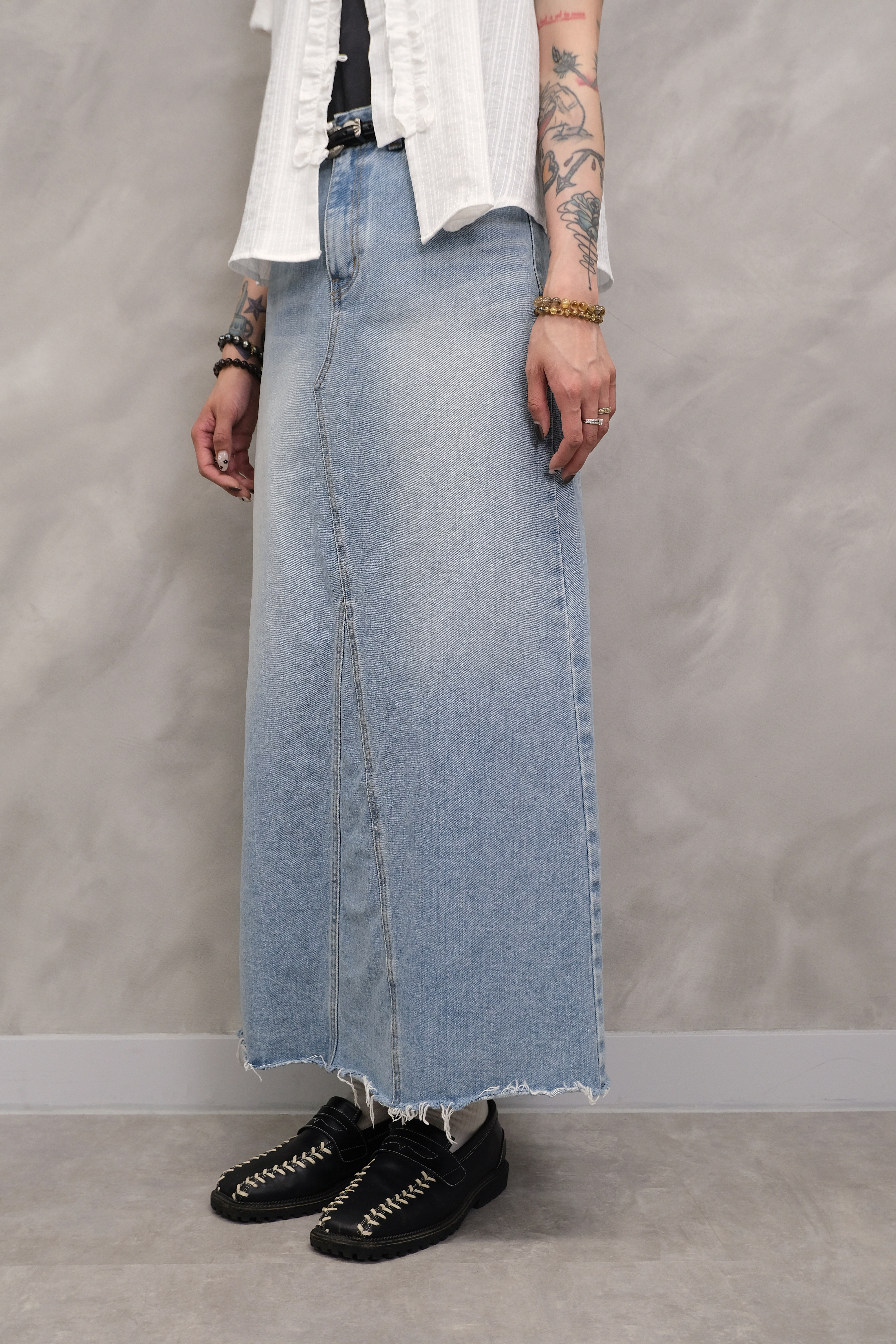 Basic denim skirt#sk01