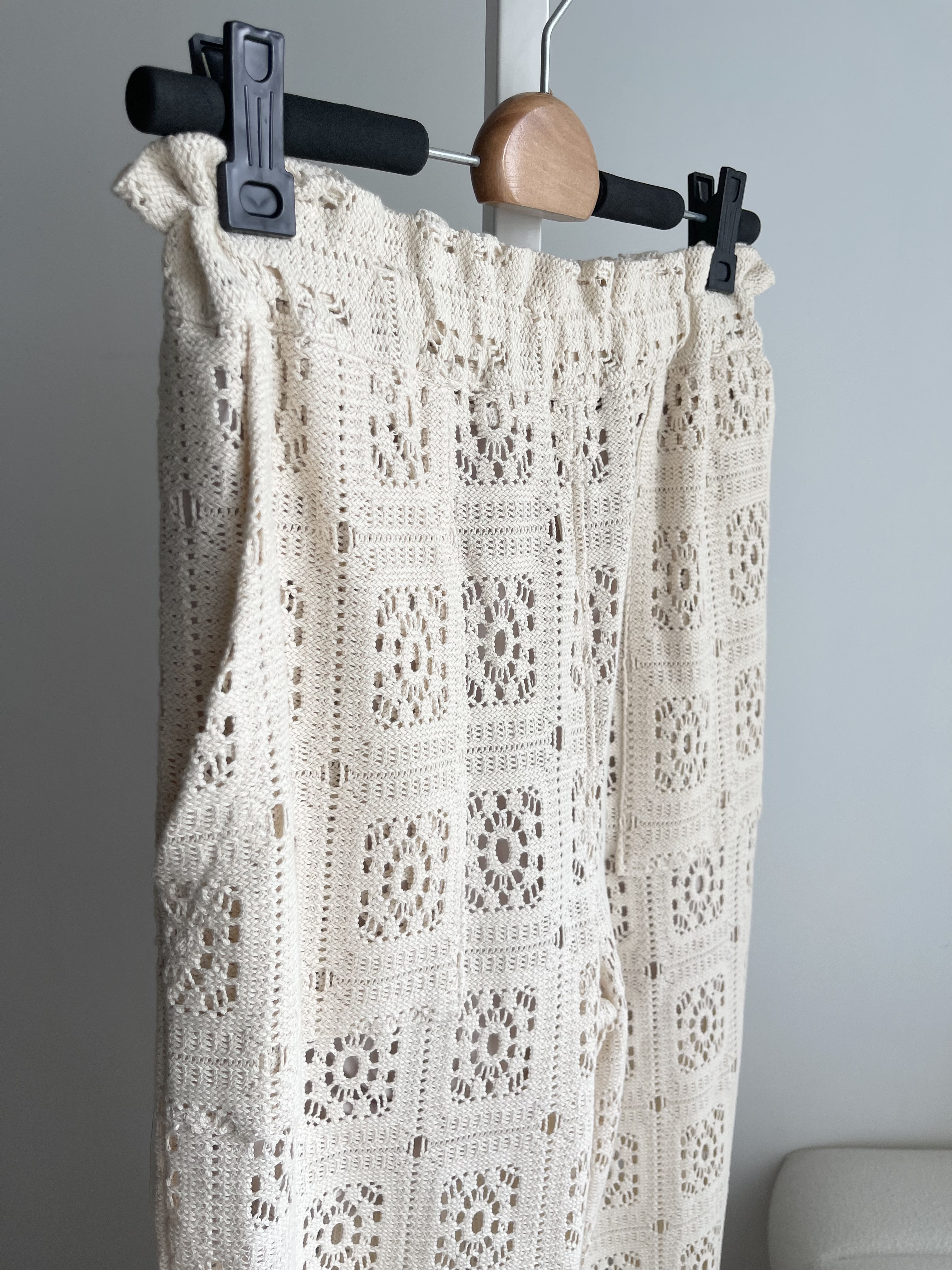 Crochet straight leisure pants 