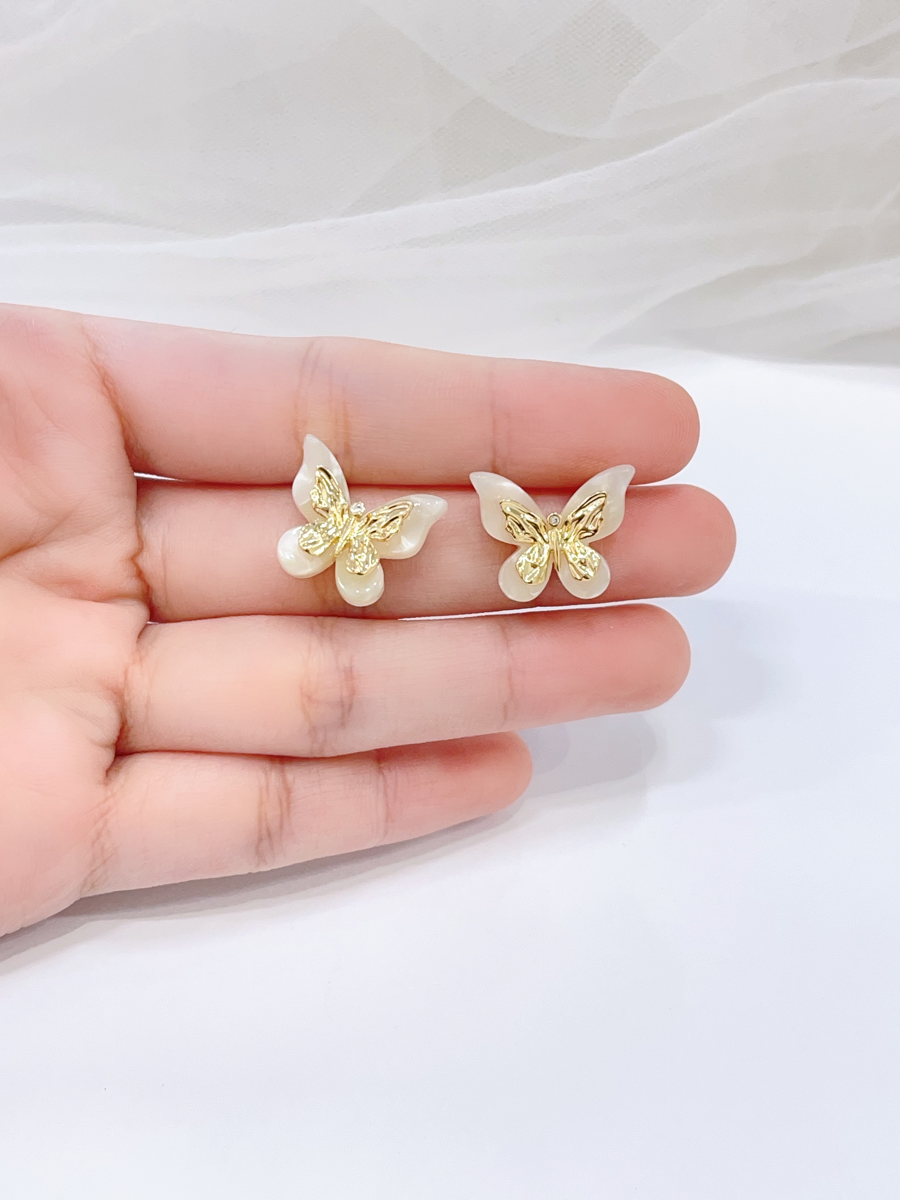 蝴蝶系列🦋拼色高级感蝴蝶耳环