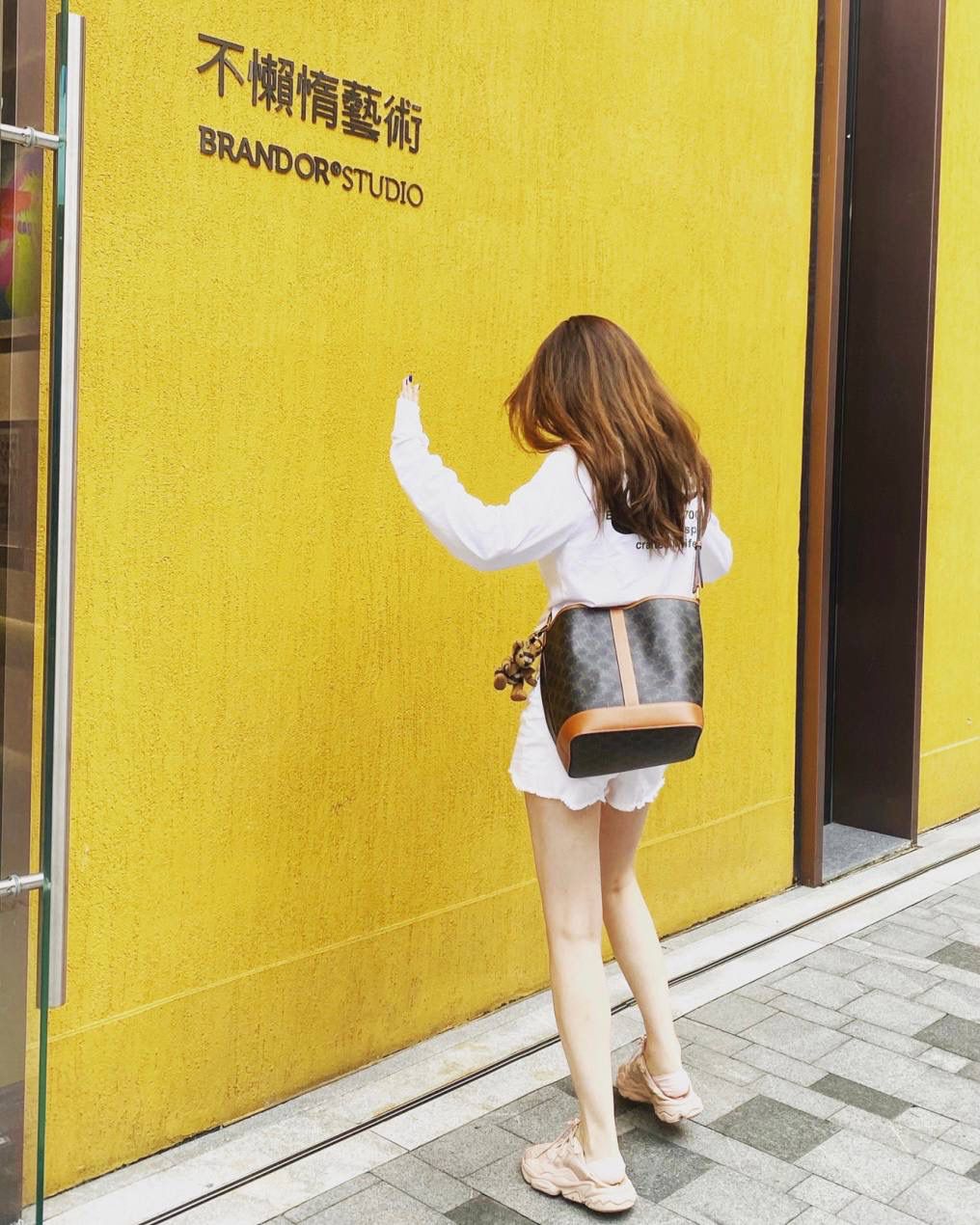 🔥大货实拍图 𝗖𝗘𝗟𝗜𝗡𝗘♥𝗧𝗥𝗜𝗢𝗠𝗣𝗛𝗘 𝗖𝗔𝗡𝗩𝗔𝗦中号水桶 型号：191132 尺寸：33*27*17cm