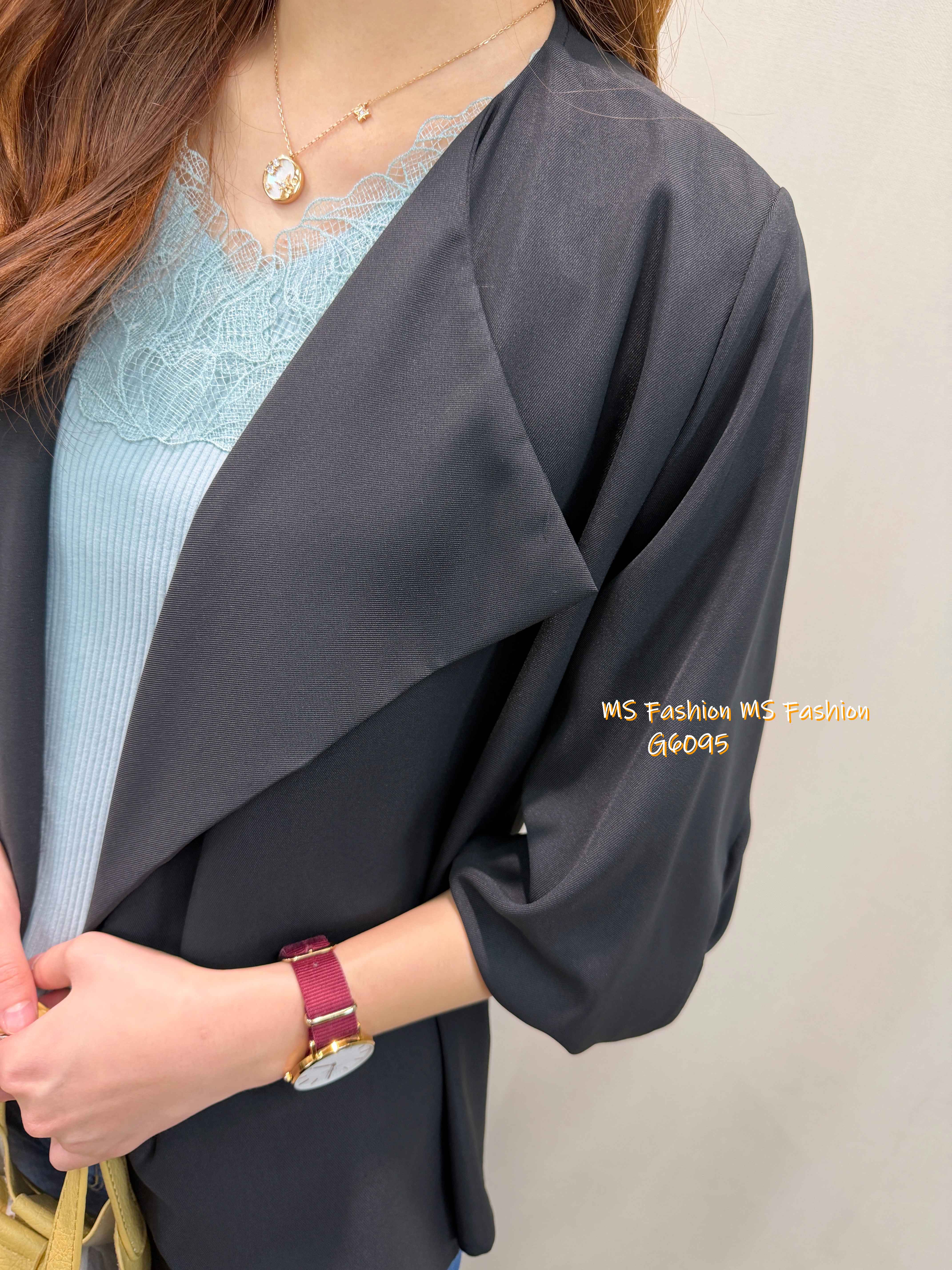 G6095 韓國🇰🇷開胸扭結袖薄外套