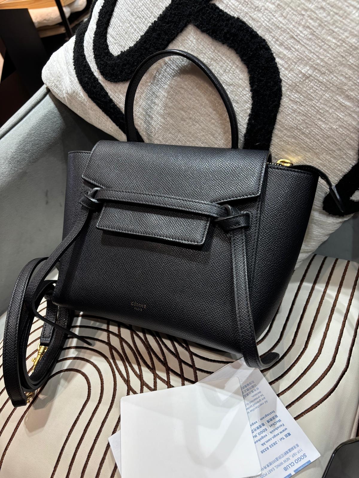 Celine nano belt bag black 黑色牛皮 100%Authentic, 99%New ✅收據✅Dust bag
