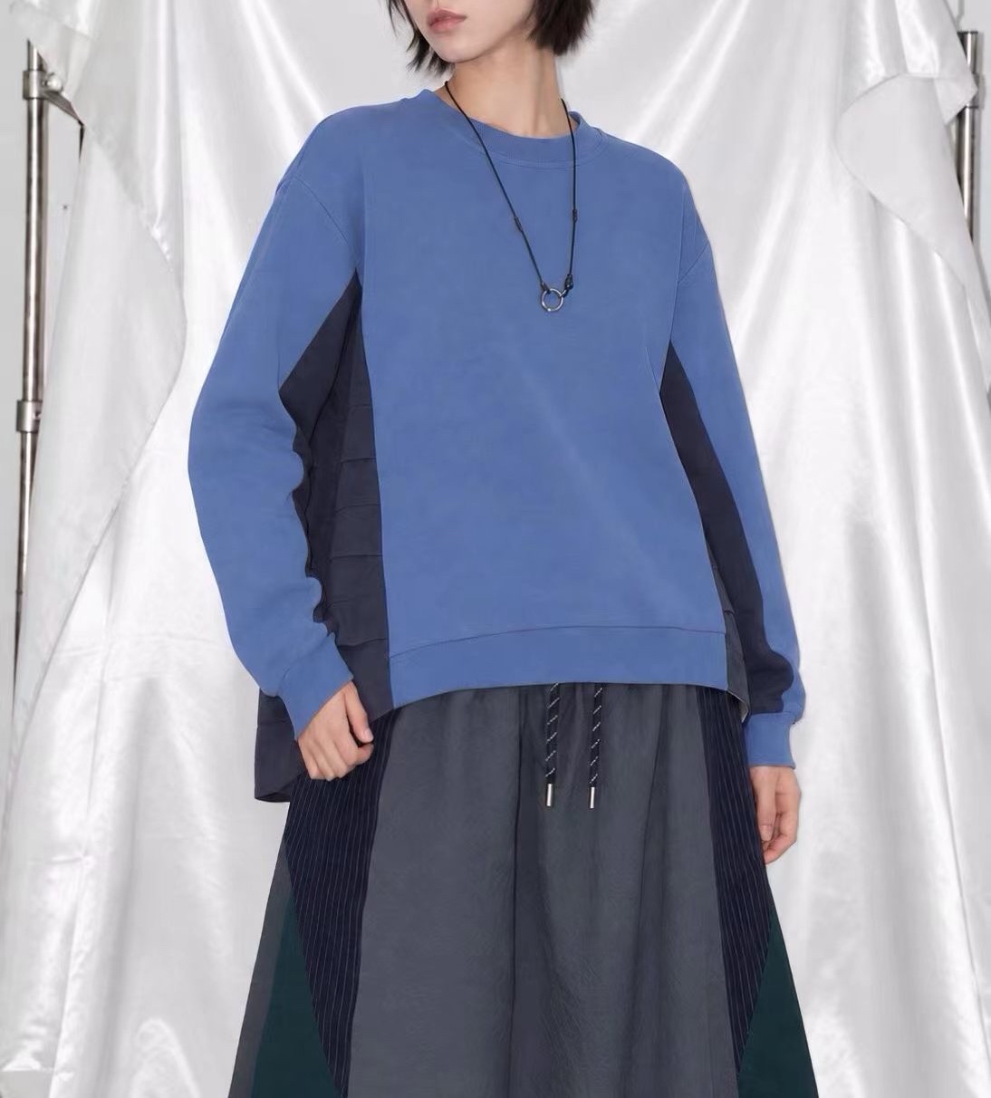 拼料後ruffle Top 
