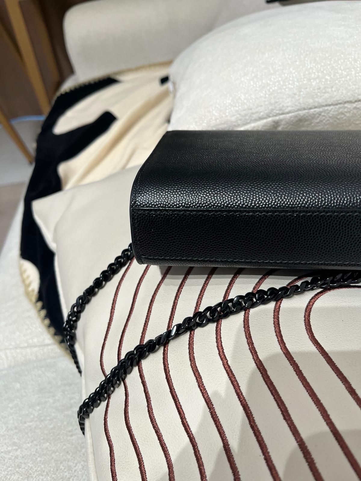 SAINT LAURENT Kate small  Black Caviar flap so black 20cm YSL FLAP 100%Authentic, 99%new  ✅Certificate ✅dust bag 