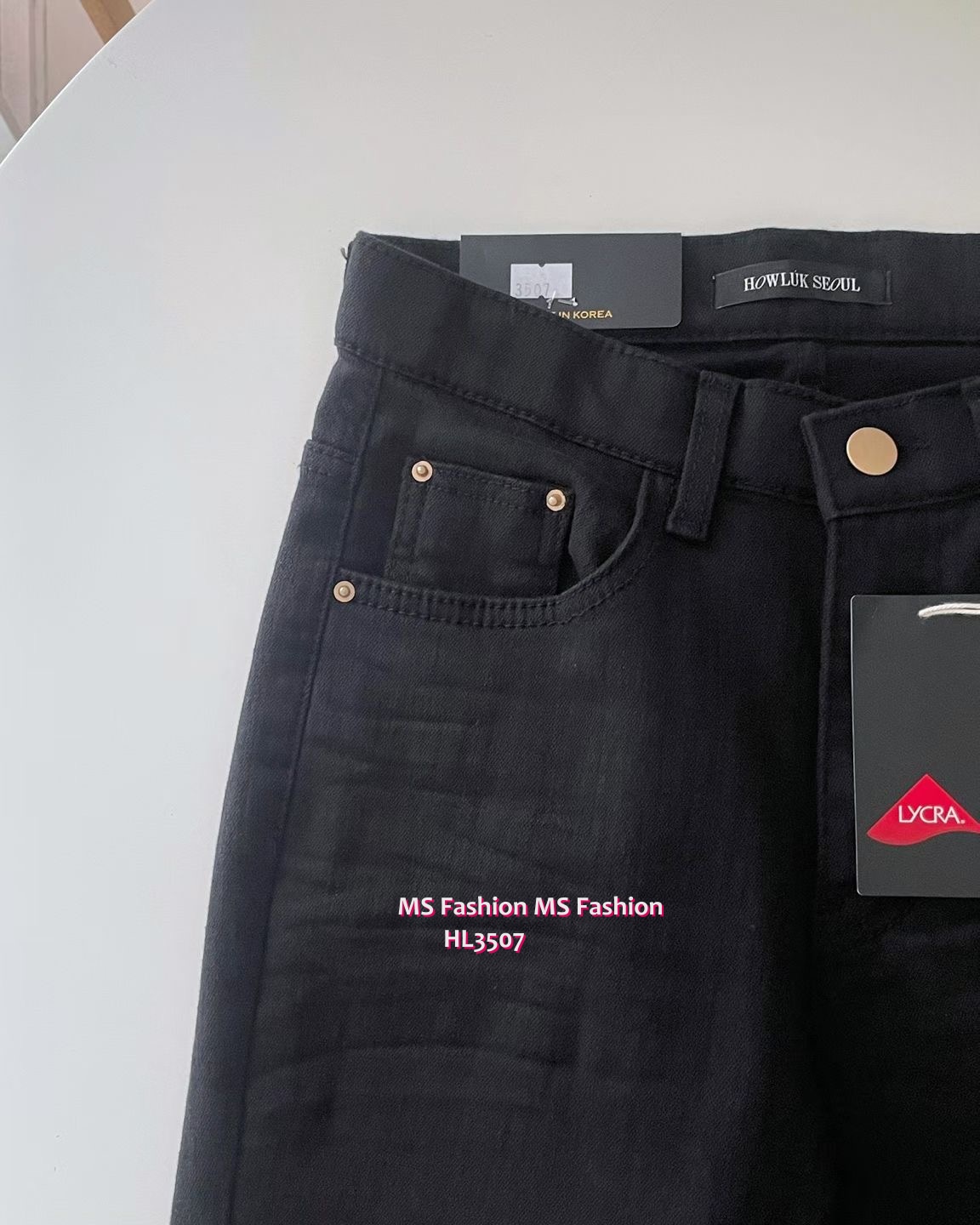 HL3507 韓國🍂Howluk秋版黑色修身直腳牛