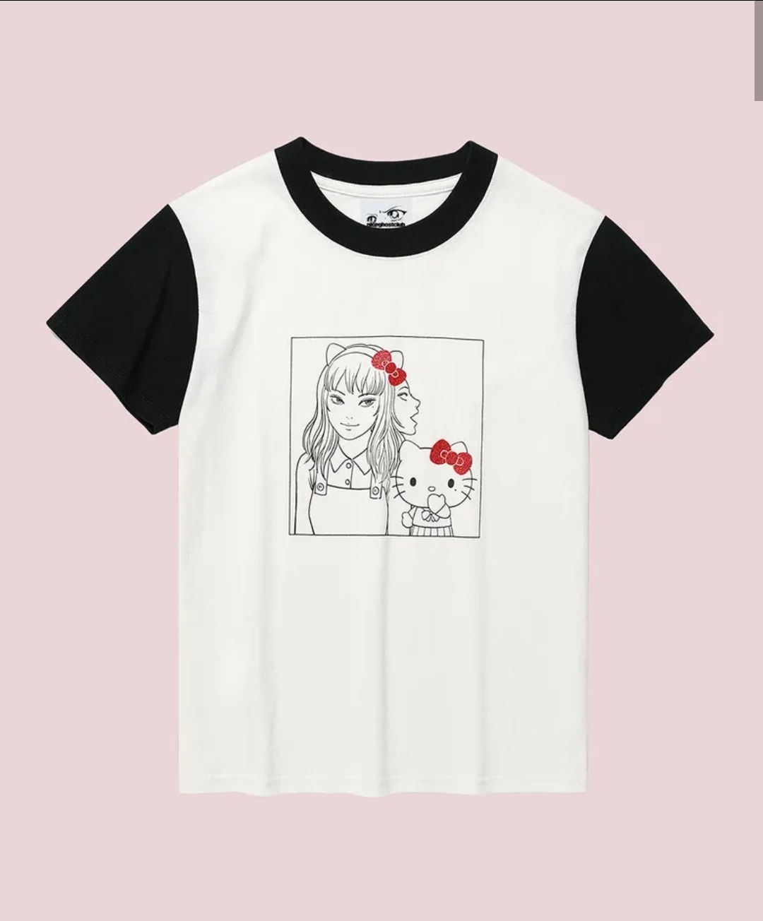 伊藤潤二  × Sanrio × niceghostclub 聯動限定系列｜黑白KittyTee
