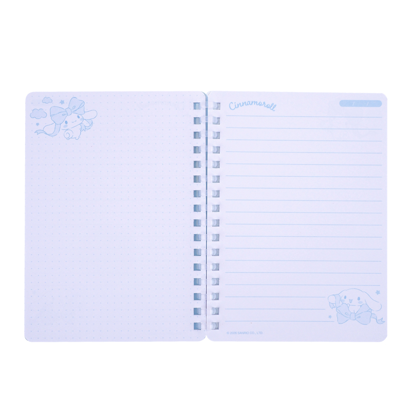 Cinnamoroll A6 Soft Wire-O Notebook w/ Memo Pad A6 軟線圈簿連便條紙 (共60頁紙，內有8款書籤貼及3款便條貼)